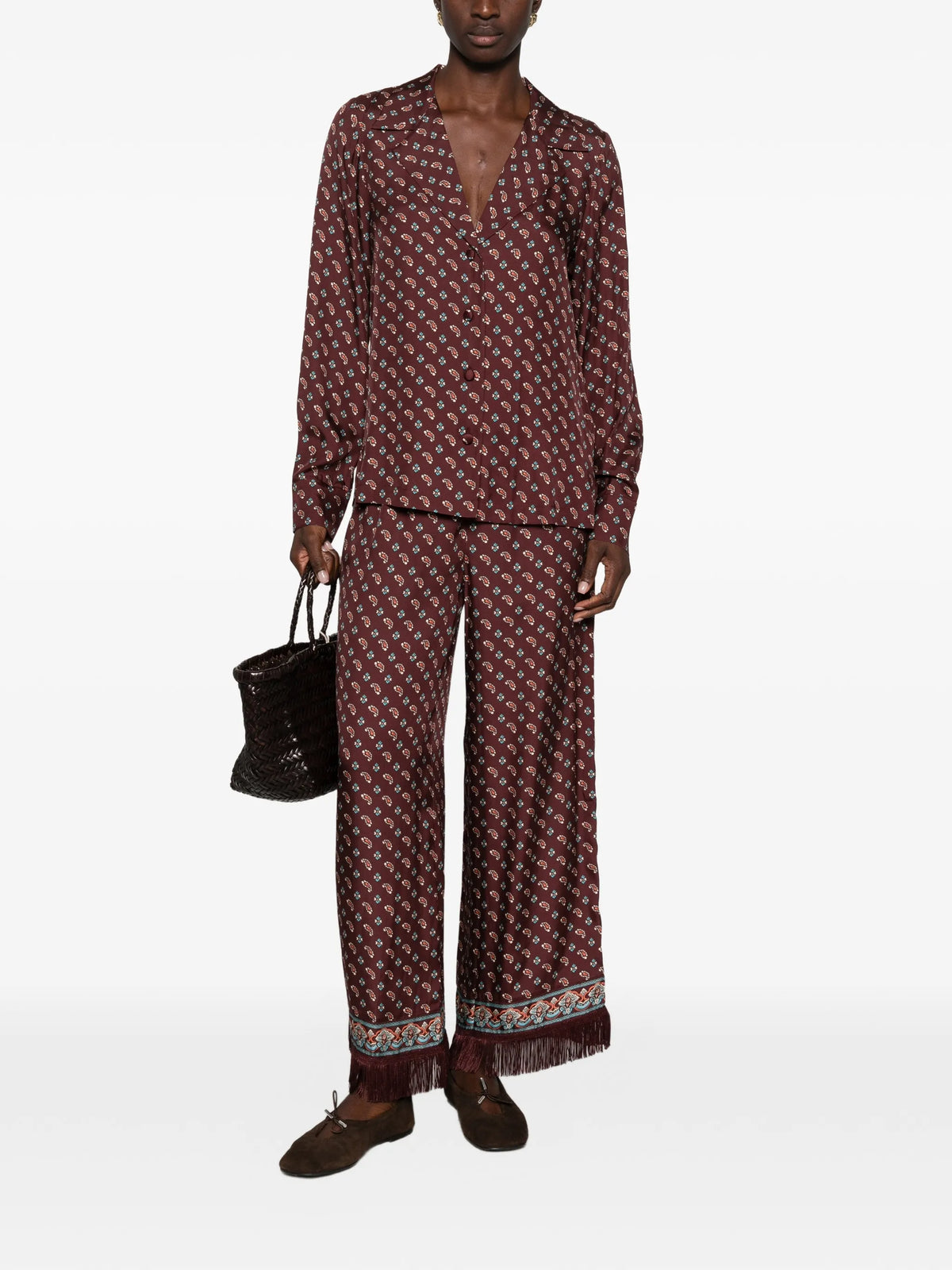 Lavona paisley-print trousers