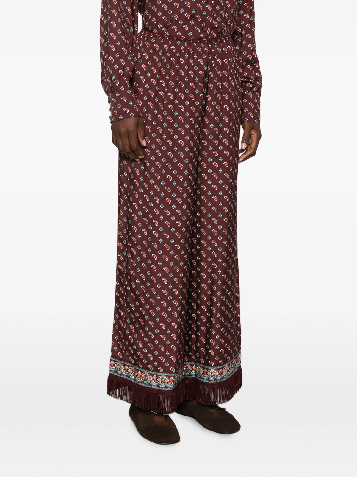 Lavona paisley-print trousers