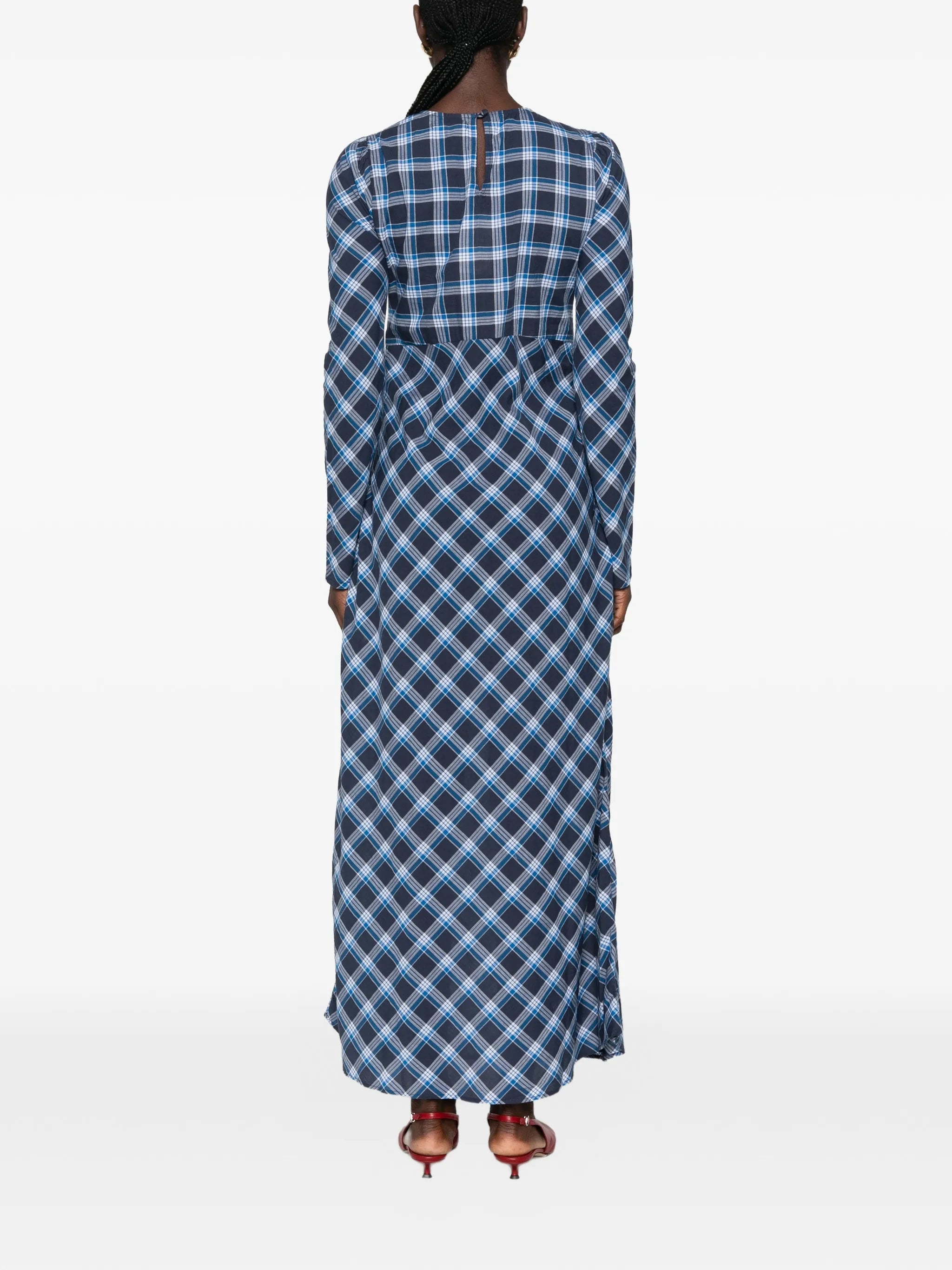 Begonia plaid-print maxi dress