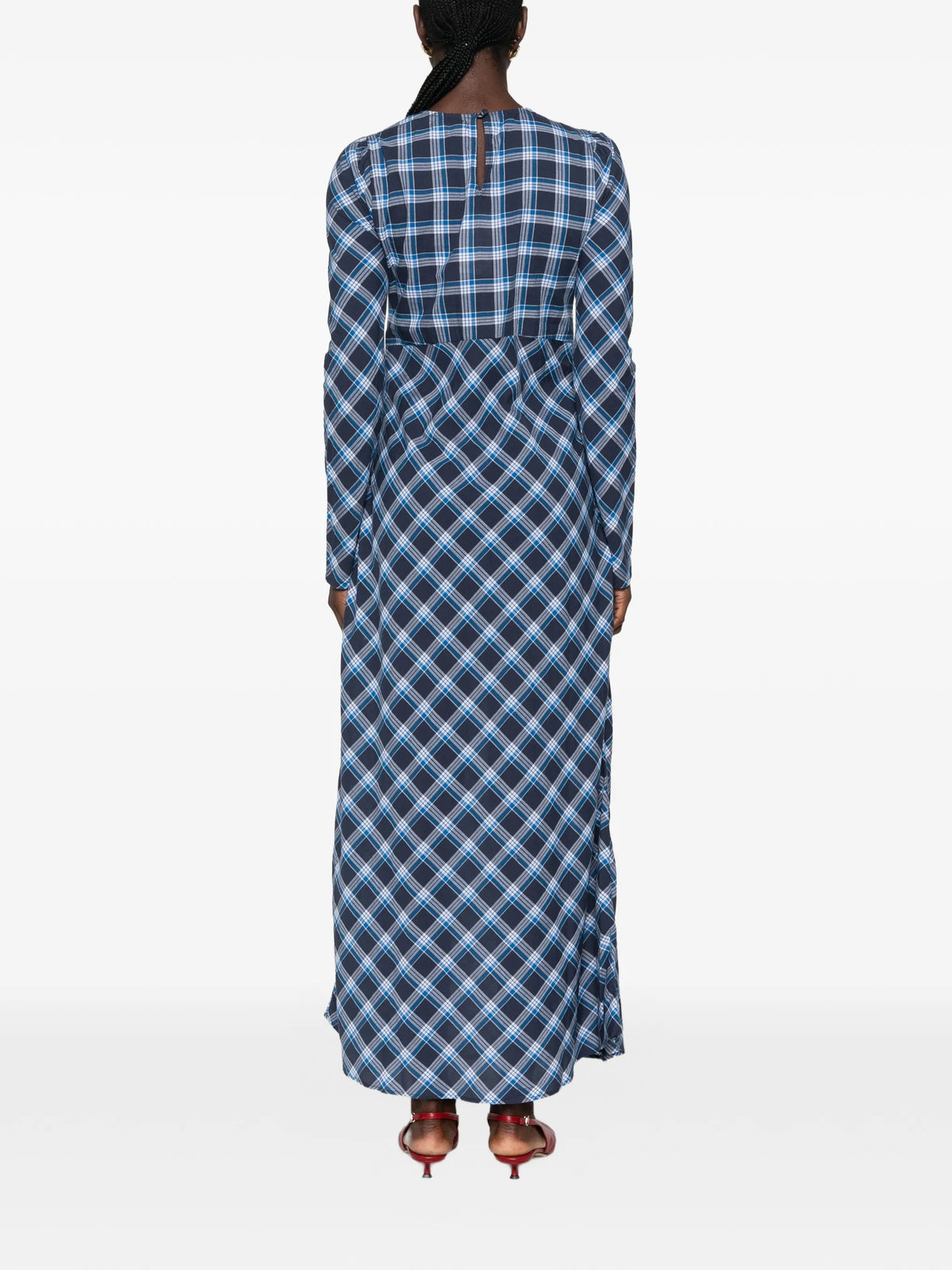Begonia plaid-print maxi dress