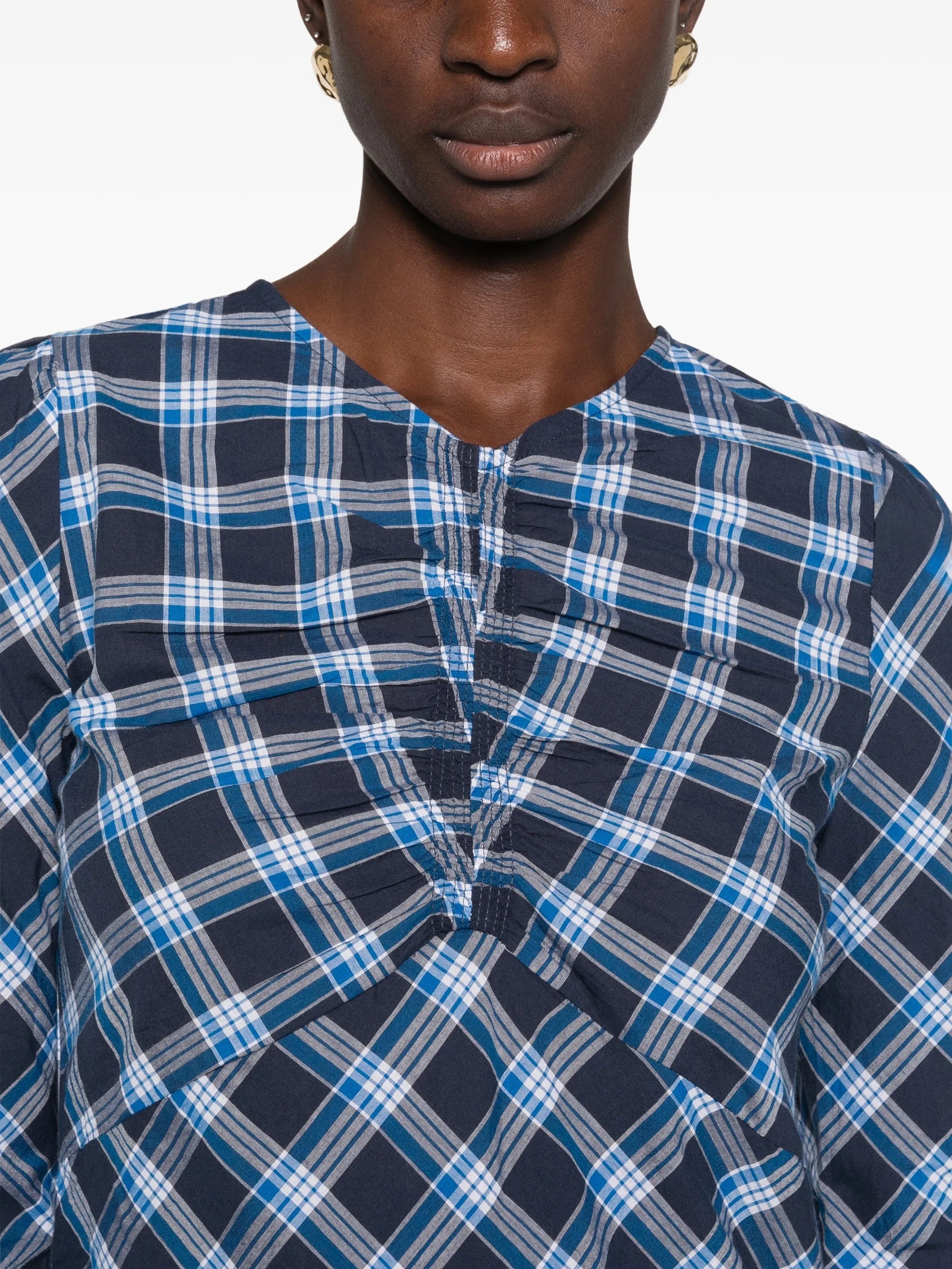 Begonia plaid-print maxi dress