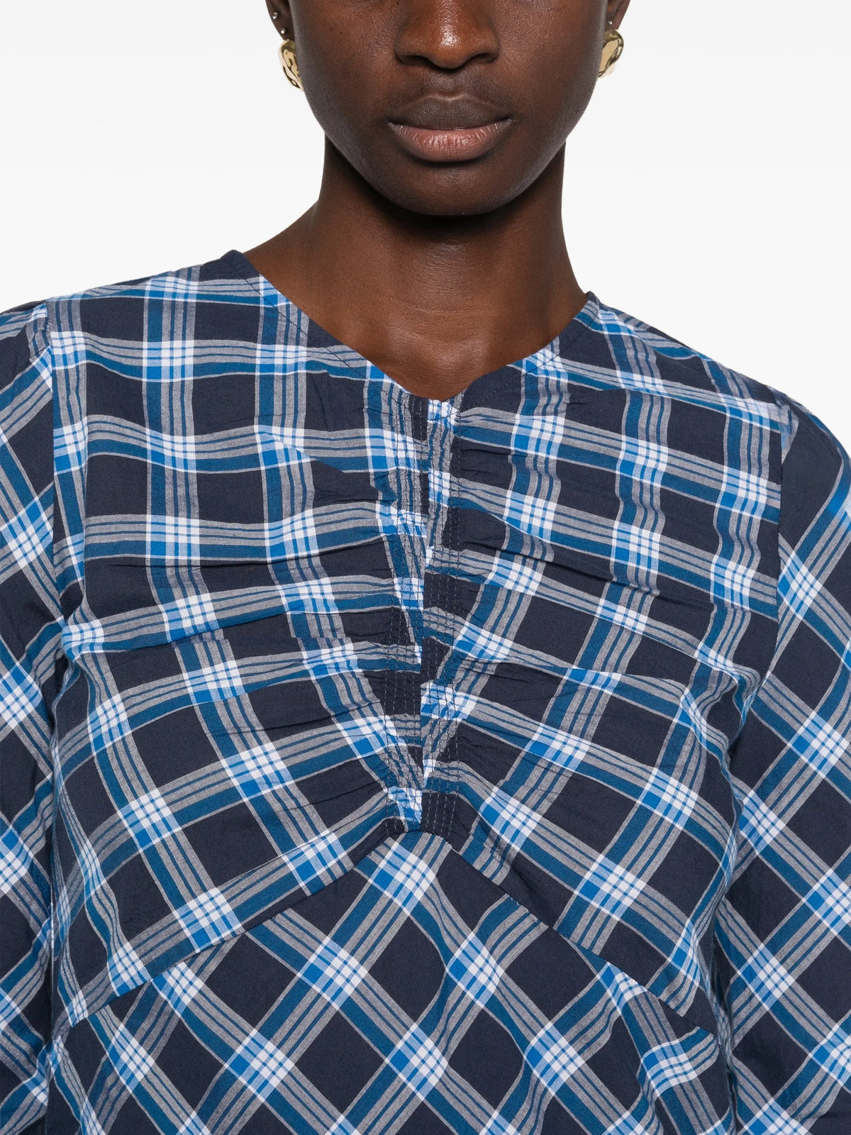 Begonia plaid-print maxi dress