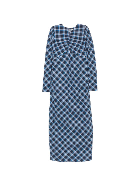 Begonia plaid-print maxi dress