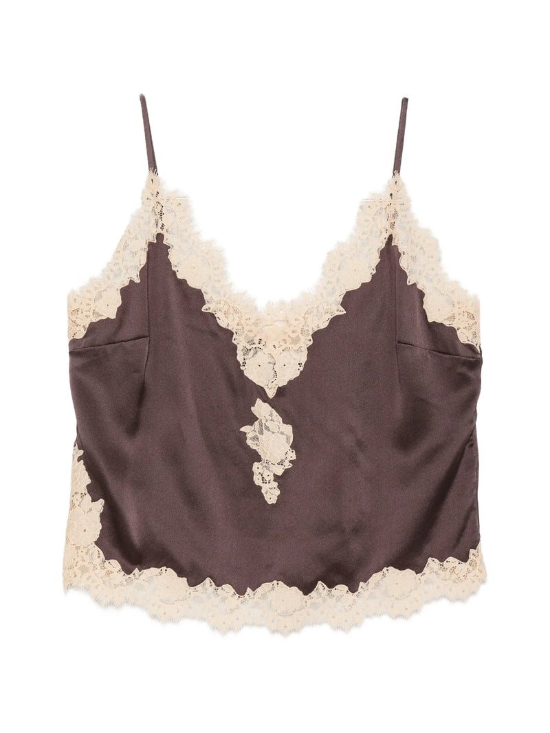 DÔEN Kira lace-trim top
