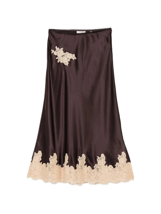 Elowette lace-trim midi skirt