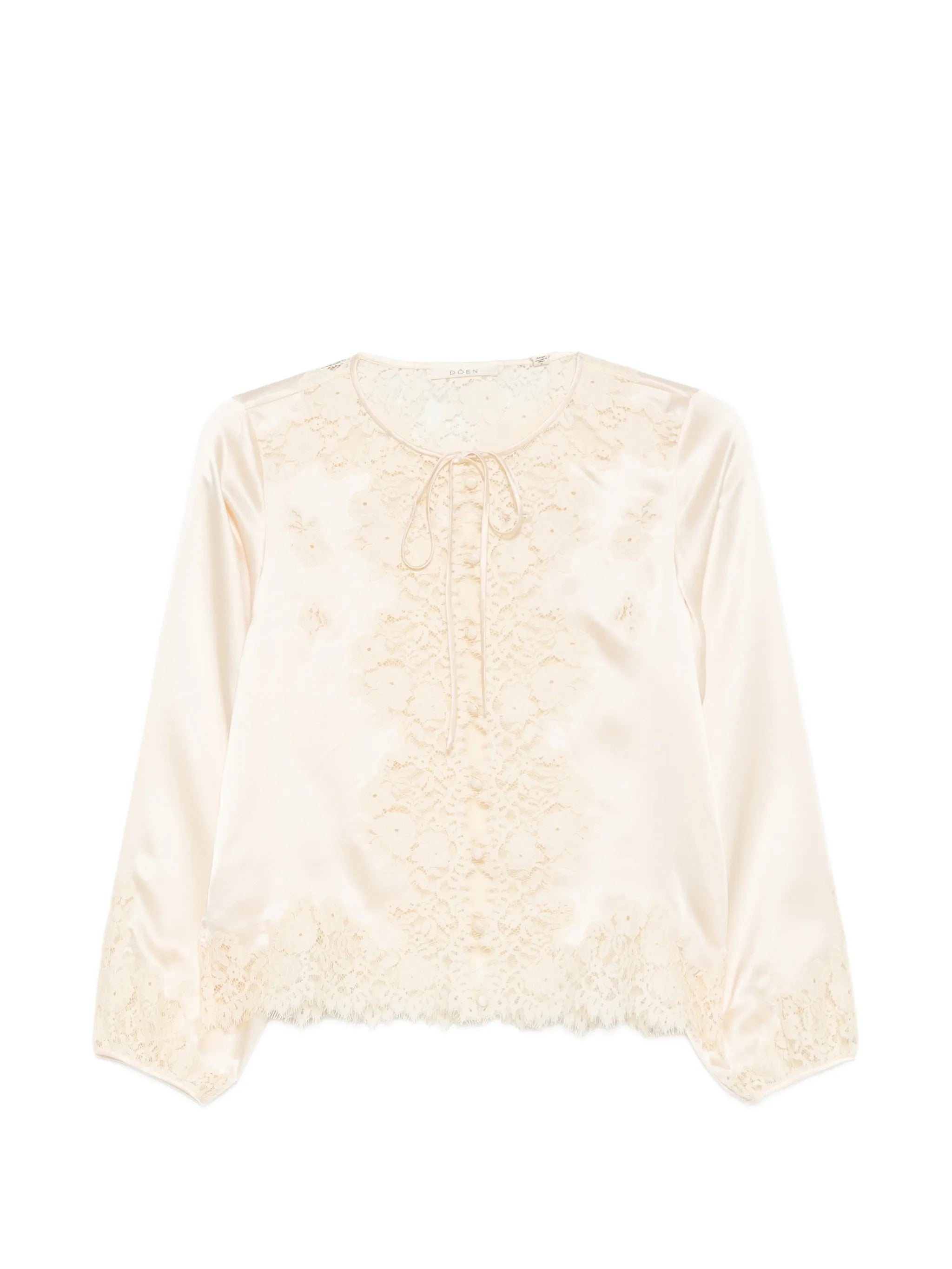 Lucine lace-panel blouse