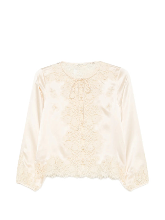 Lucine lace-panel blouse