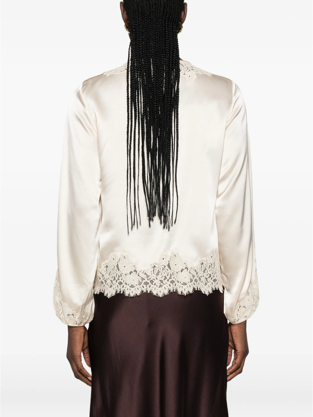 Lucine lace-panel blouse