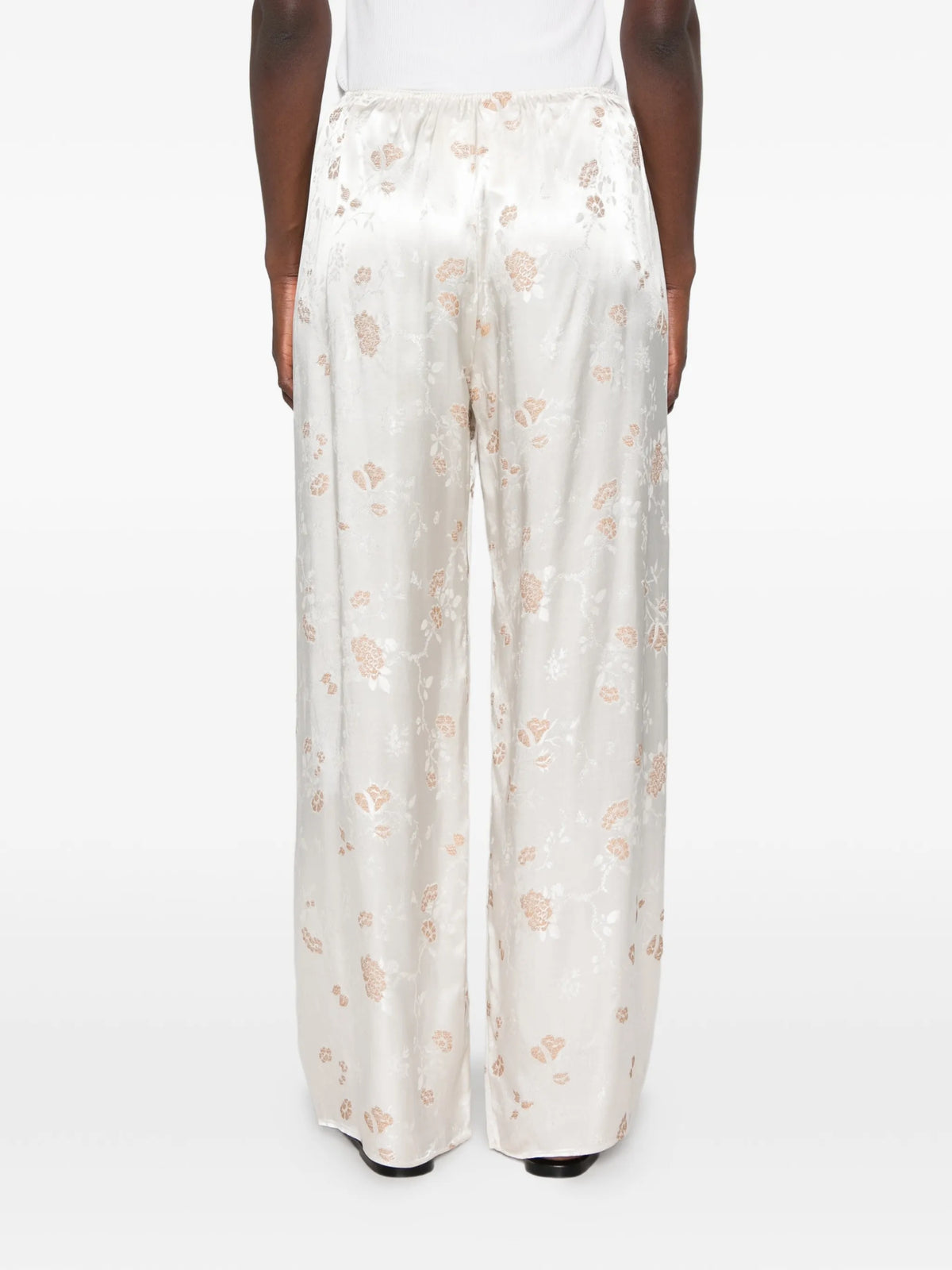 Lavona floral-jacquard trousers
