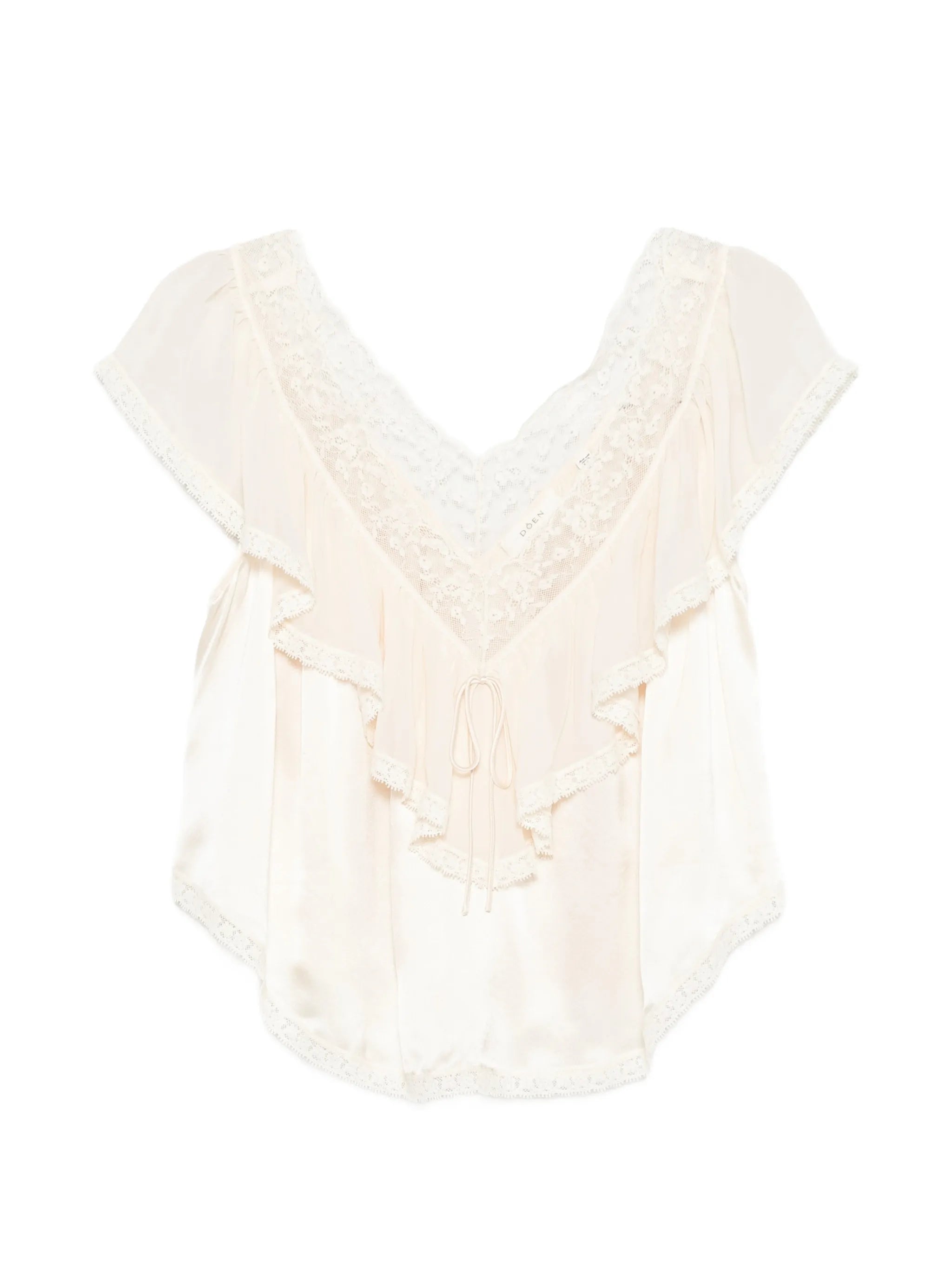 Yadira lace-trimmed ruffled blouse