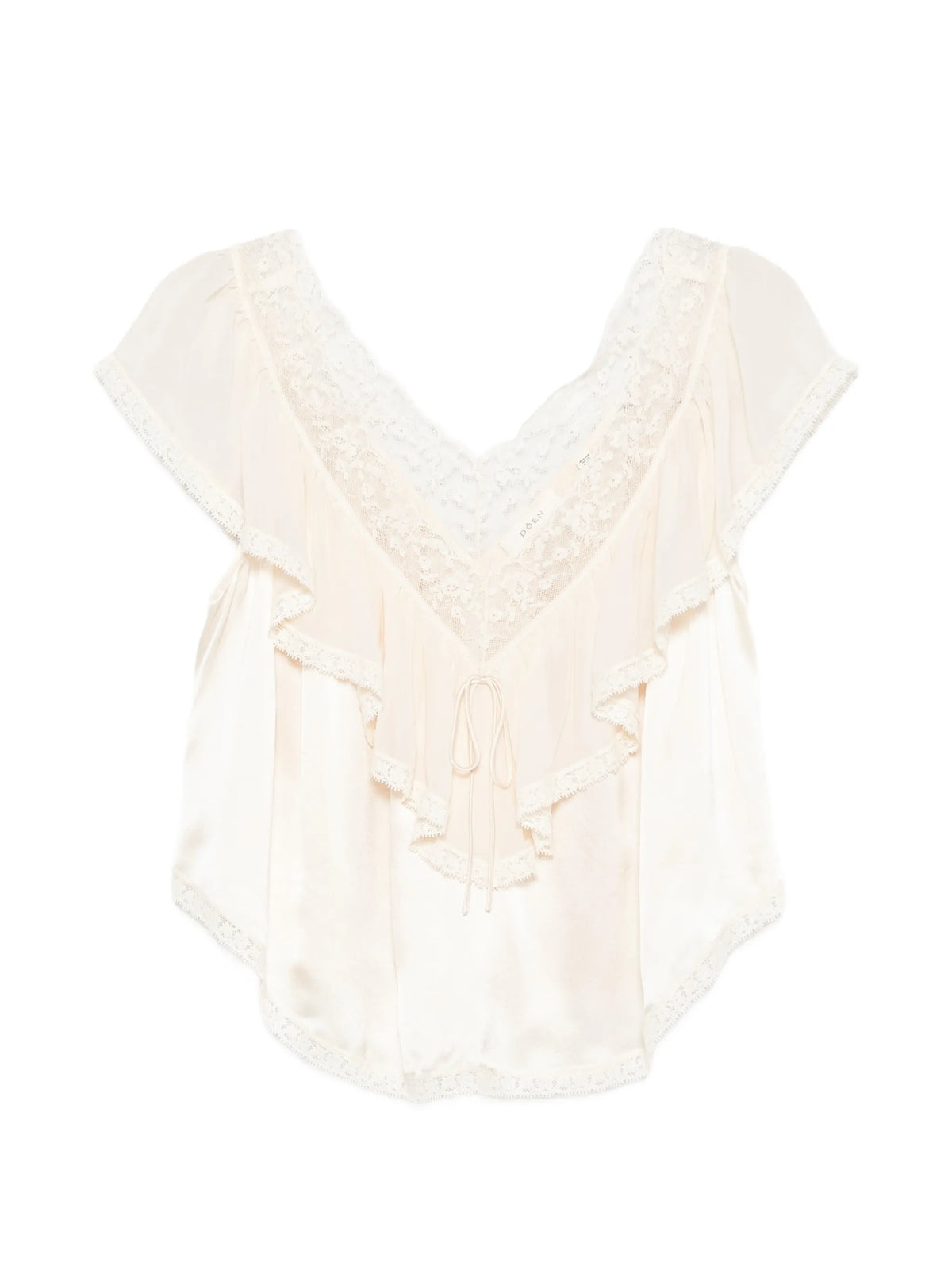 Yadira lace-trimmed ruffled blouse