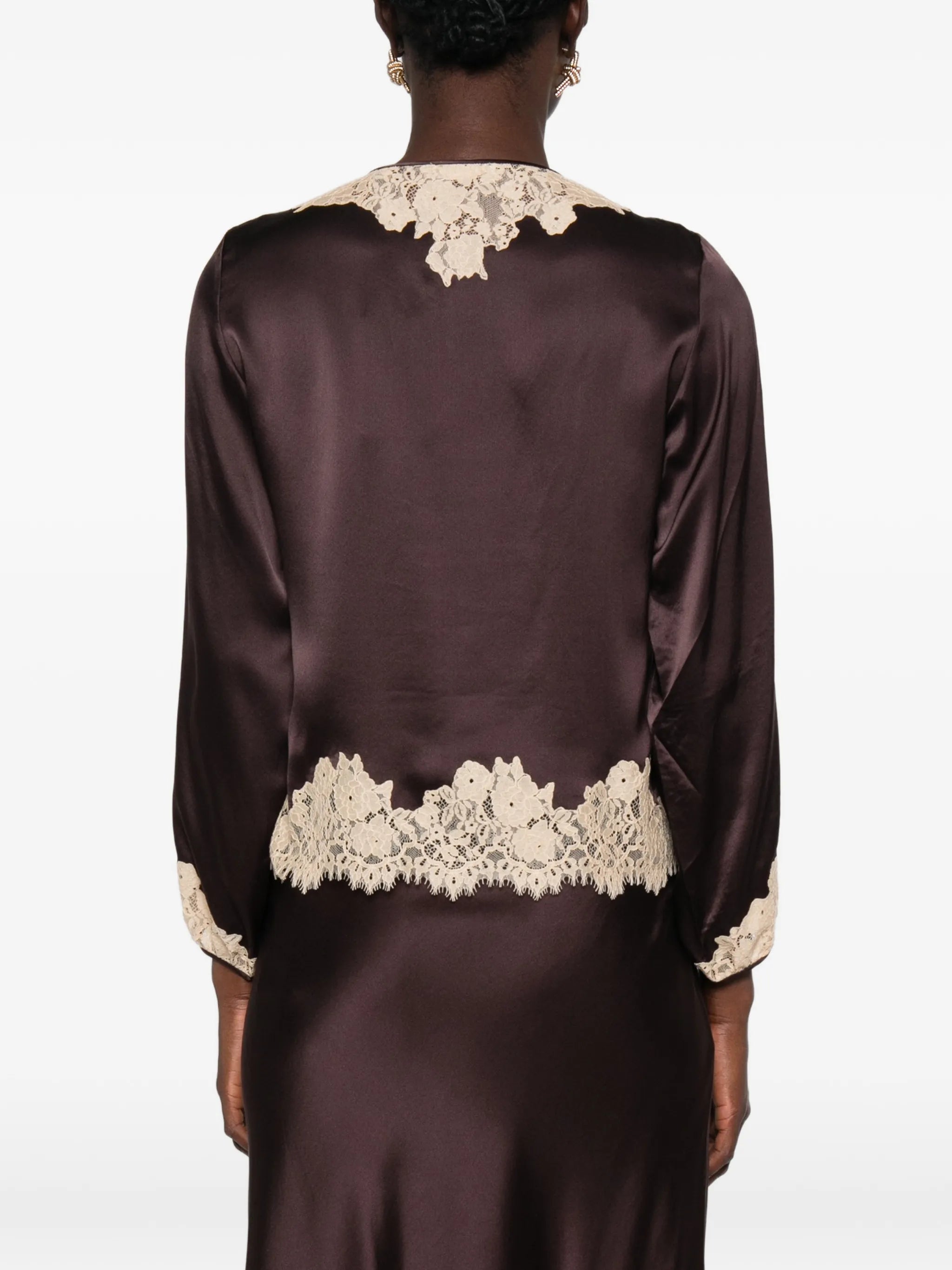 Lucine lace-trimmed top