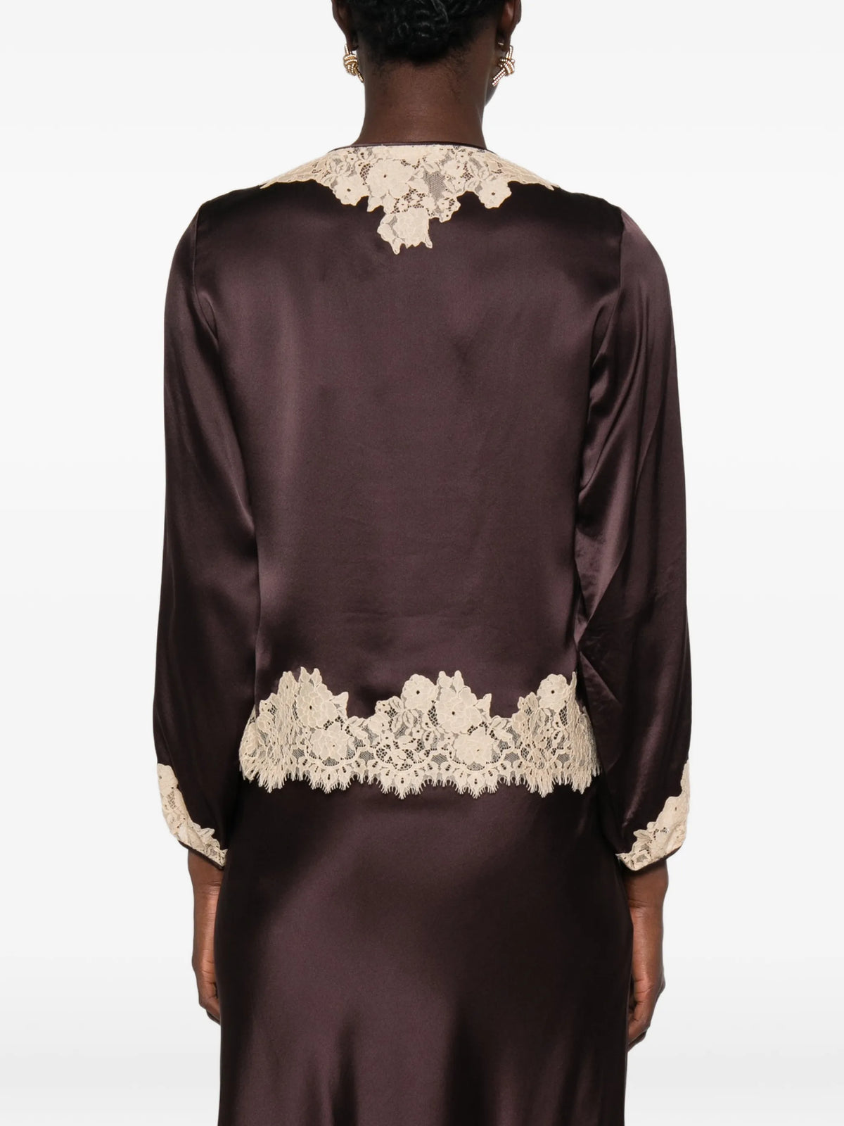 Lucine lace-trimmed top