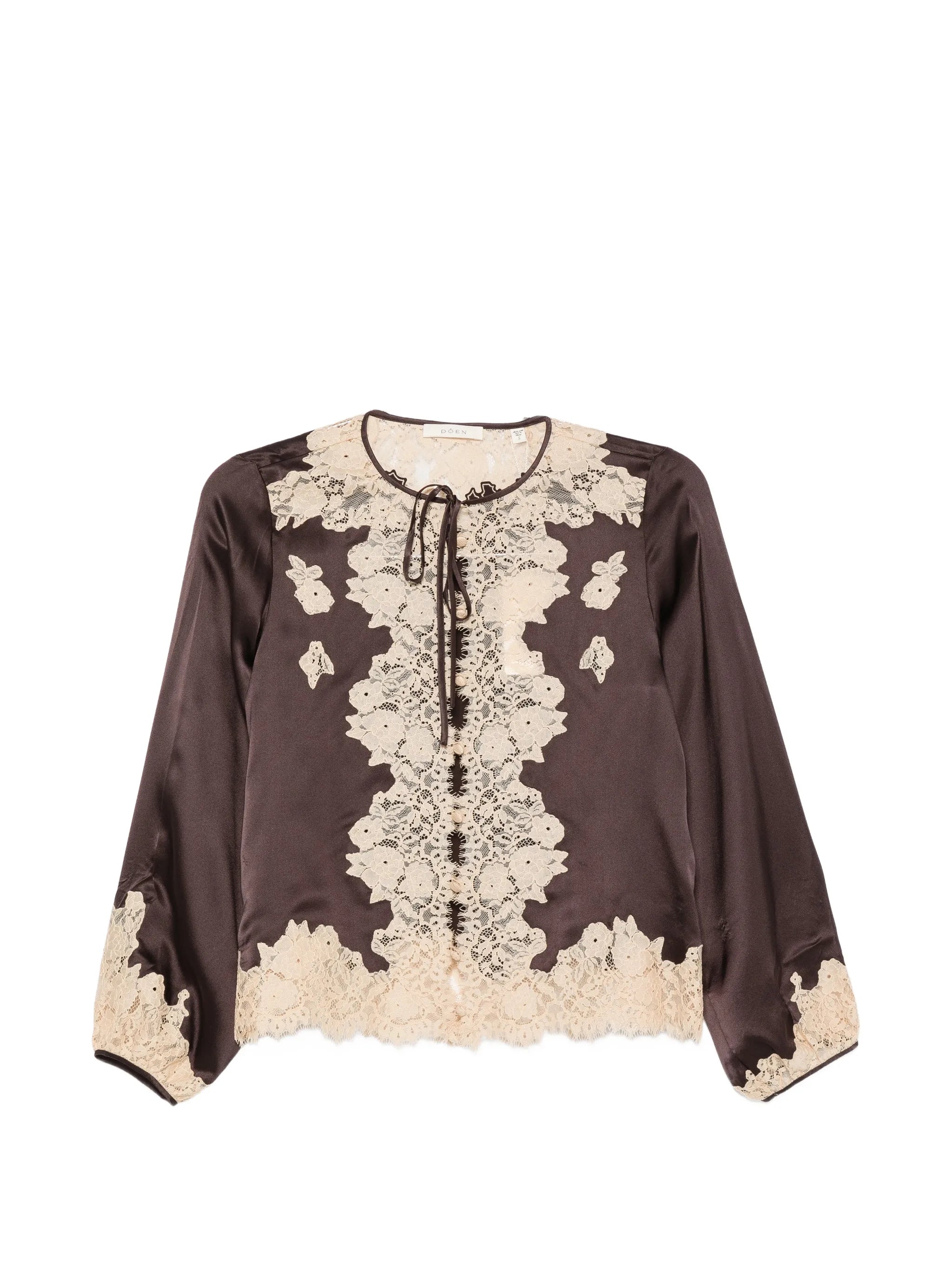 Lucine lace-trimmed top