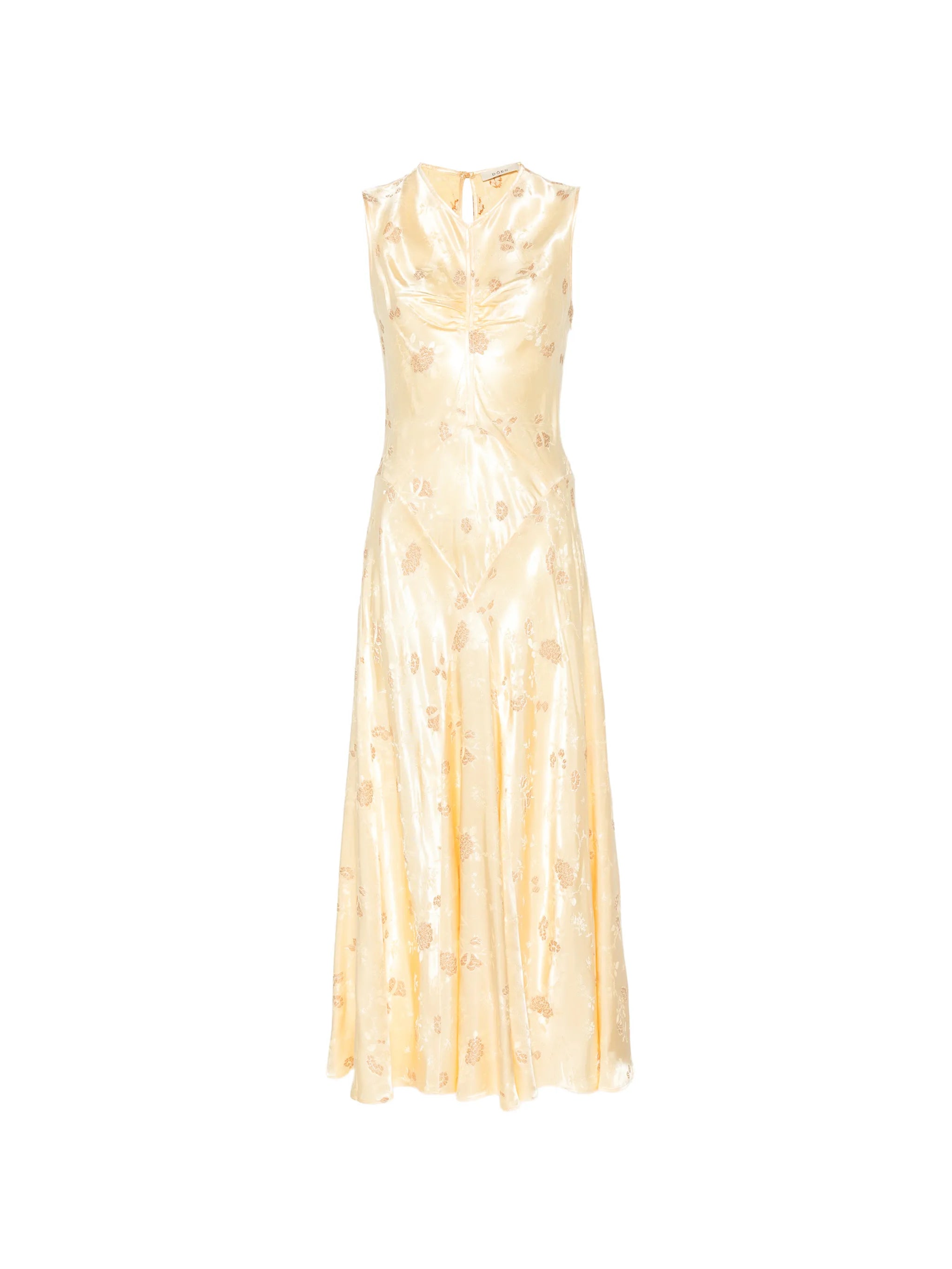 floral-jacquard sleeveless maxi dress