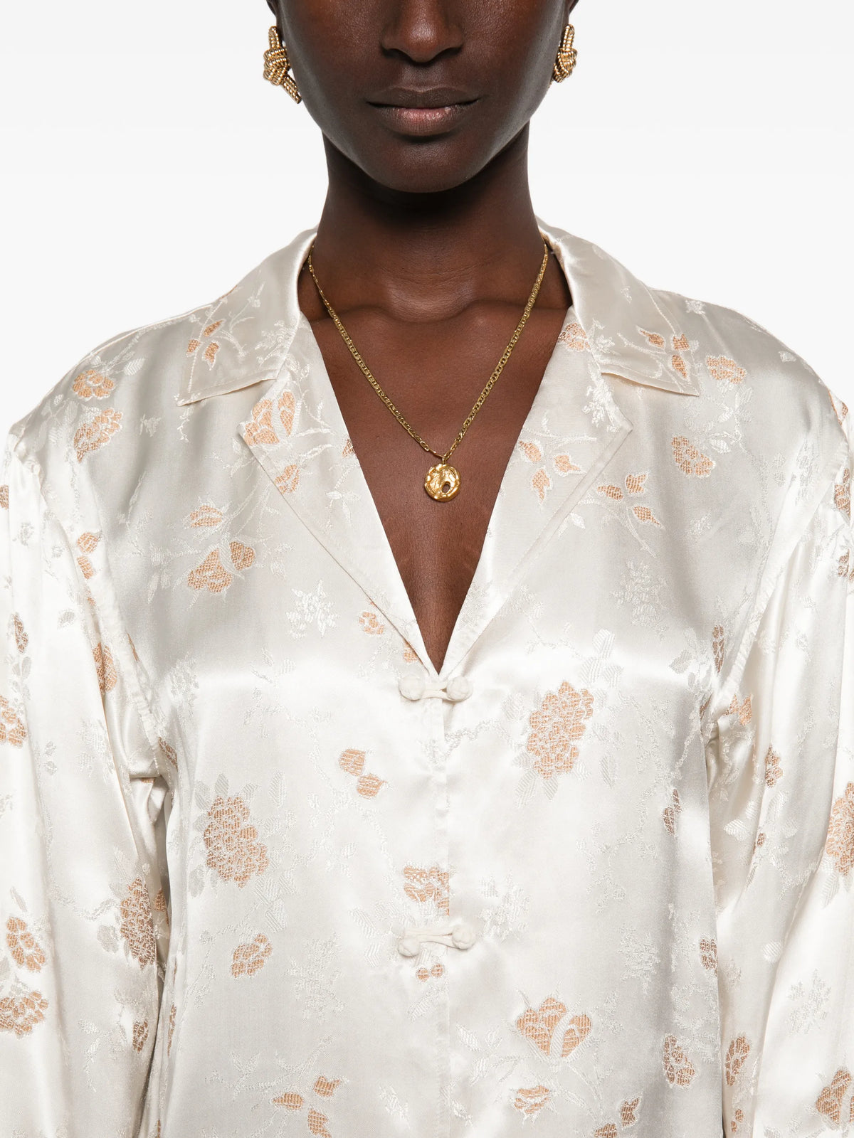 Maurise floral-jacquard shirt