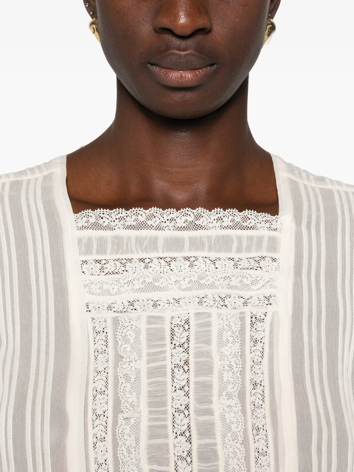 Elodine lace-trim blouse