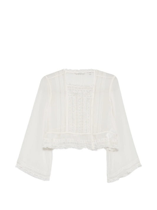 Elodine lace-trim blouse