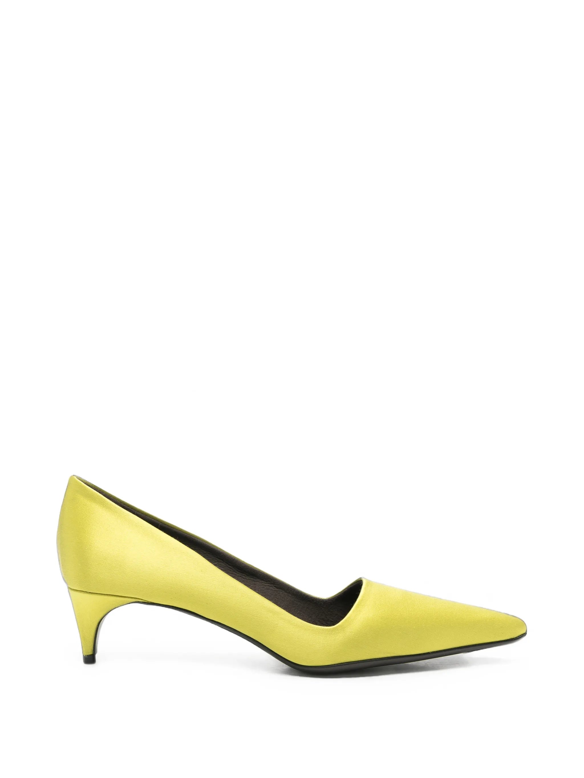 satin heeled pumps