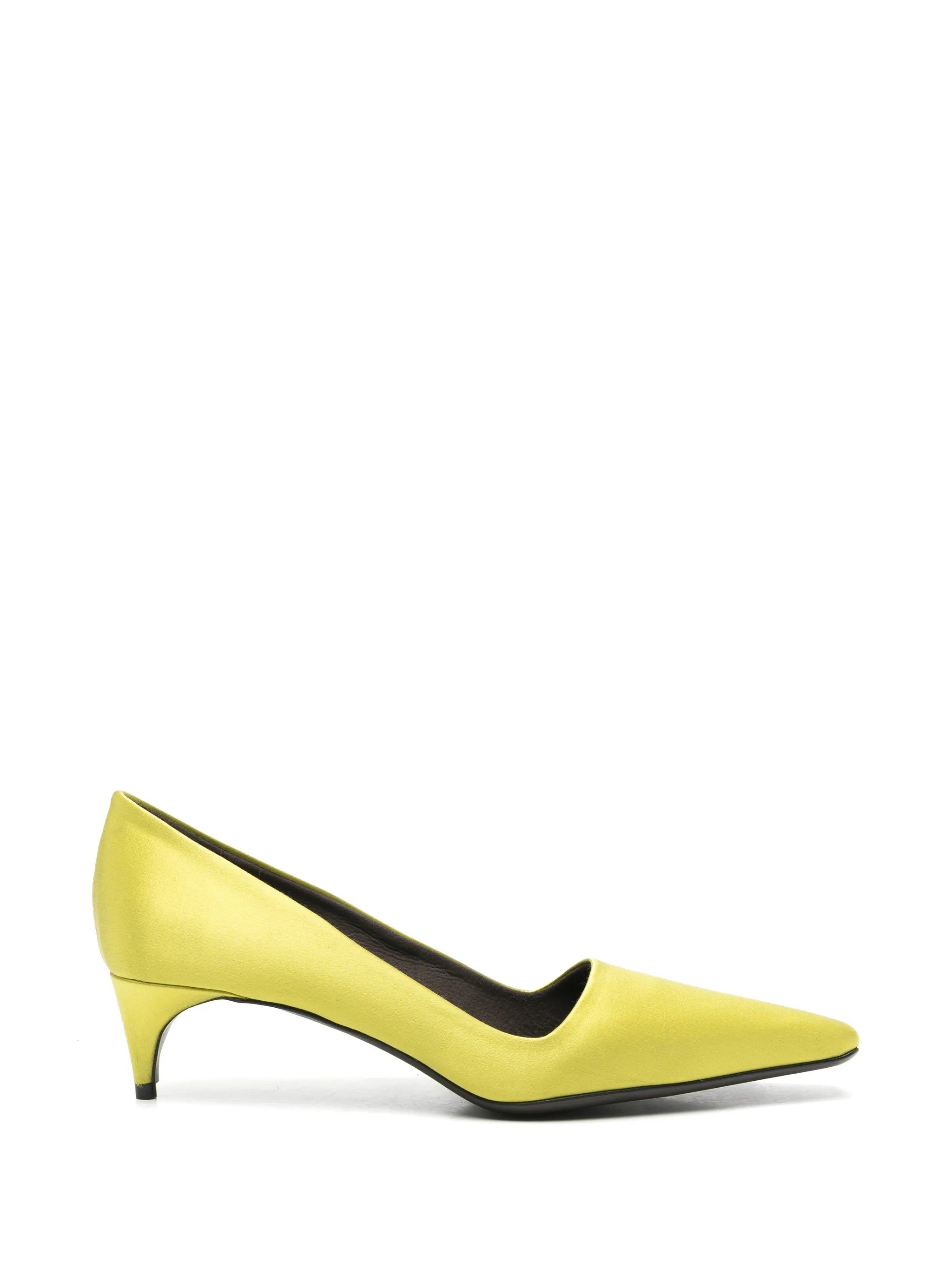 satin heeled pumps
