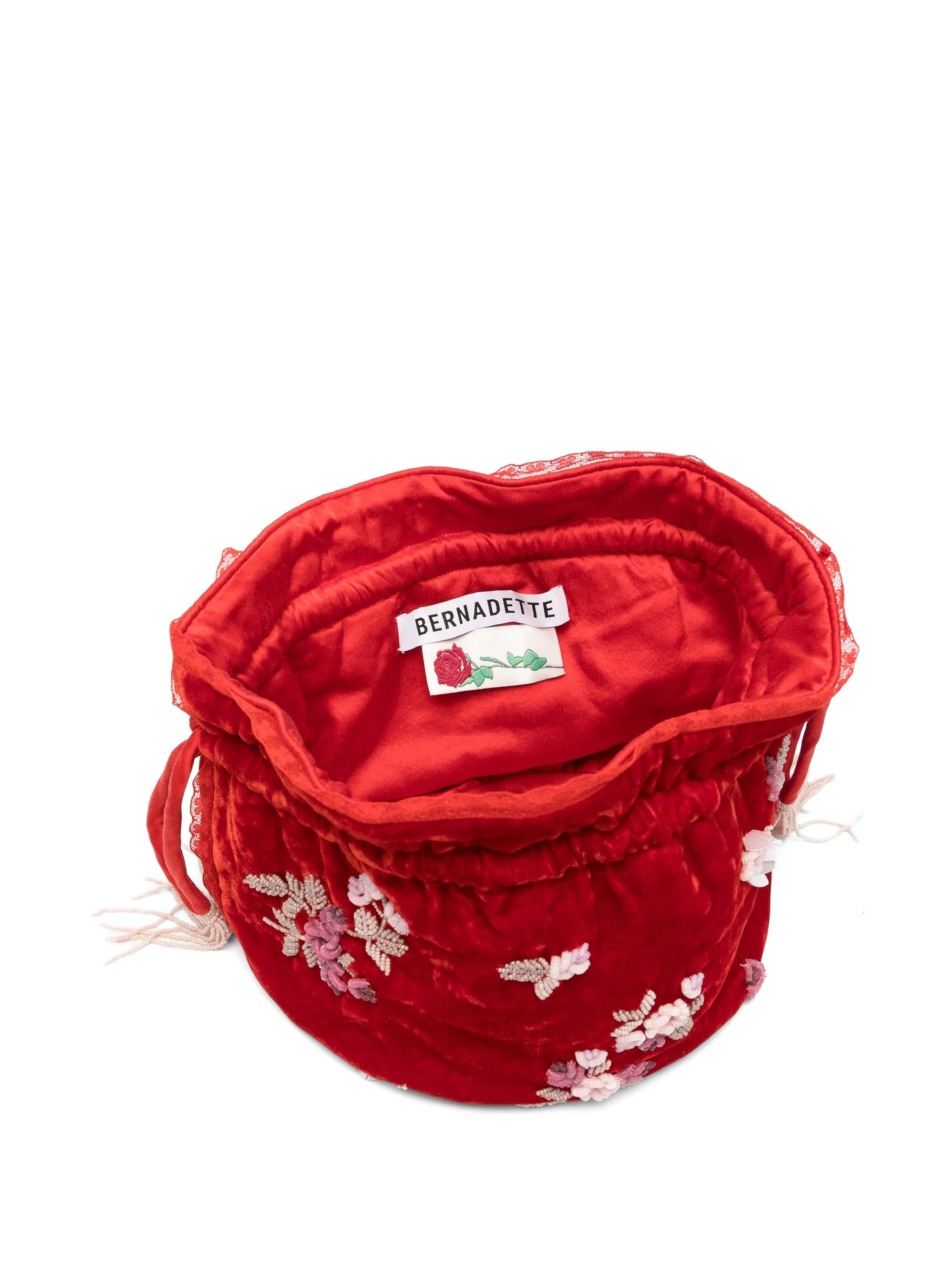 Round embroidered bucket bag