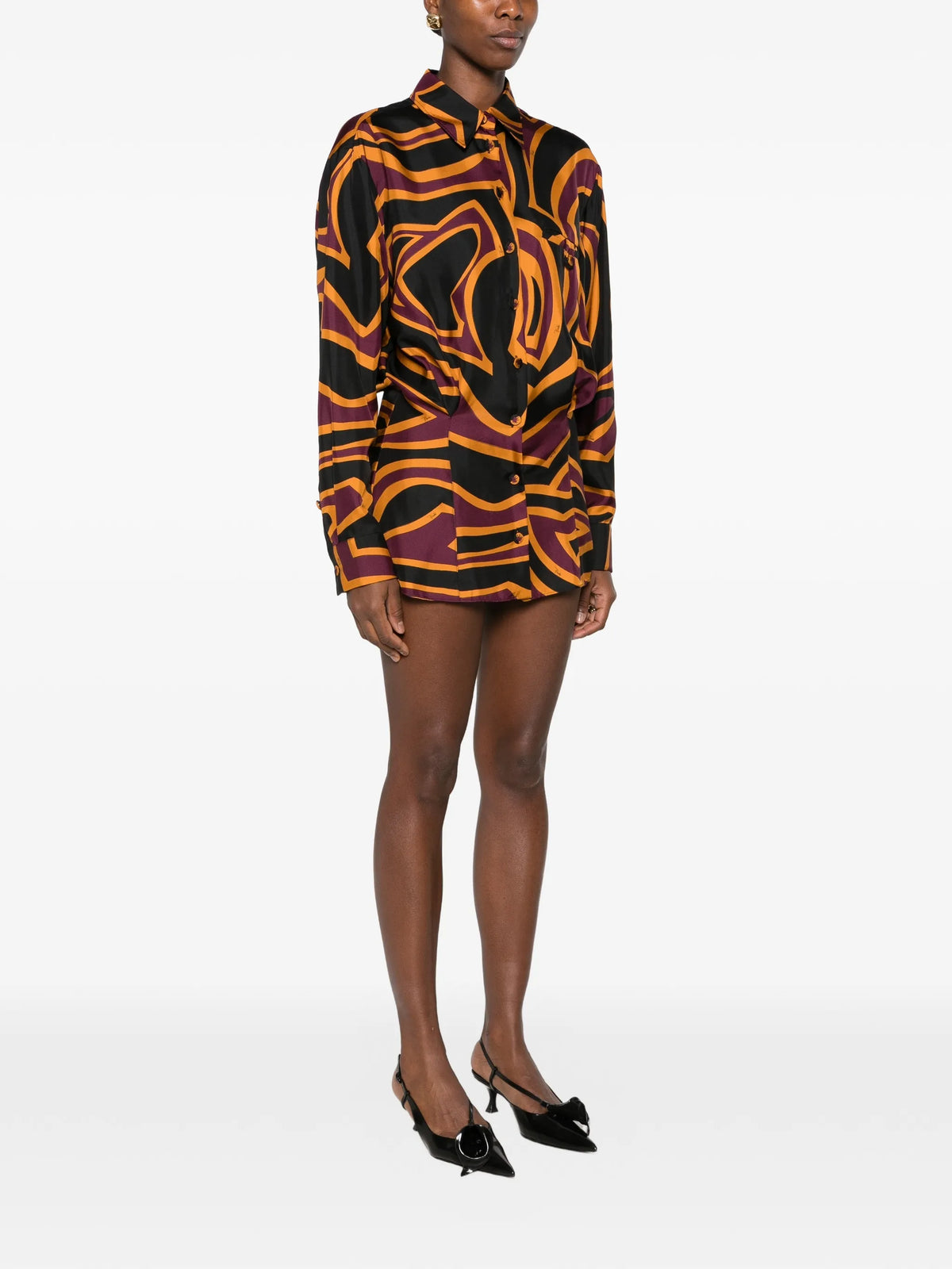 Labirinto-print mini shirt dress