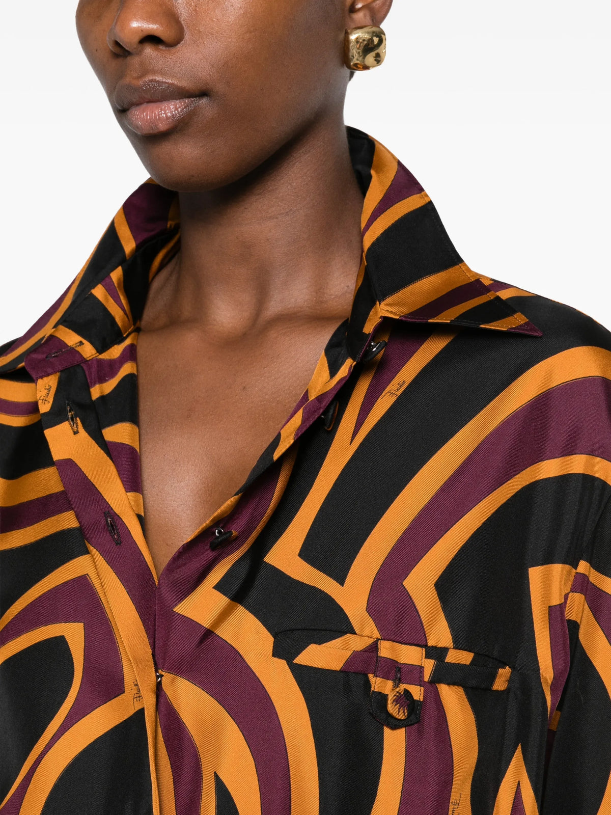 Labirinto-print mini shirt dress