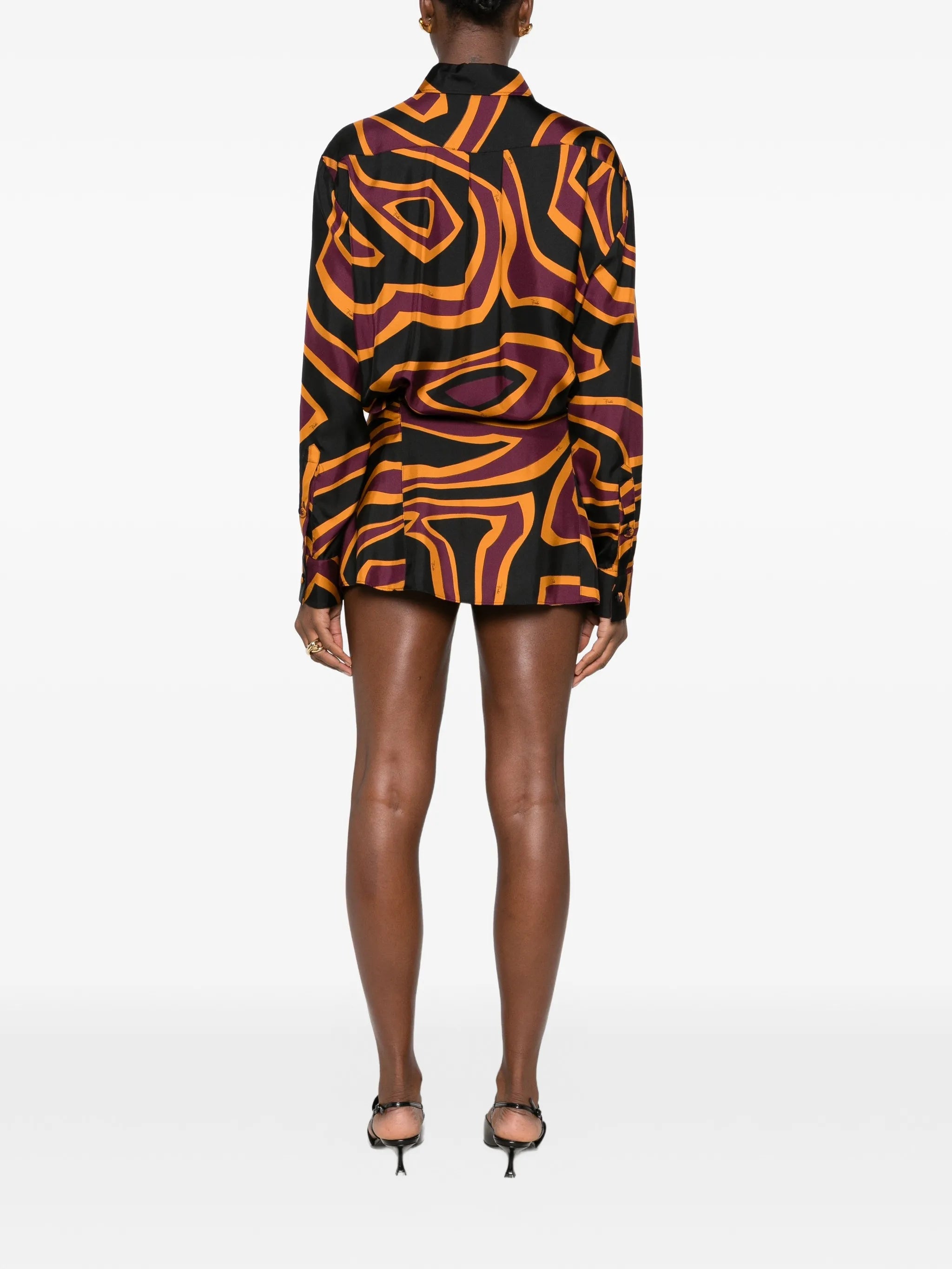 Labirinto-print mini shirt dress