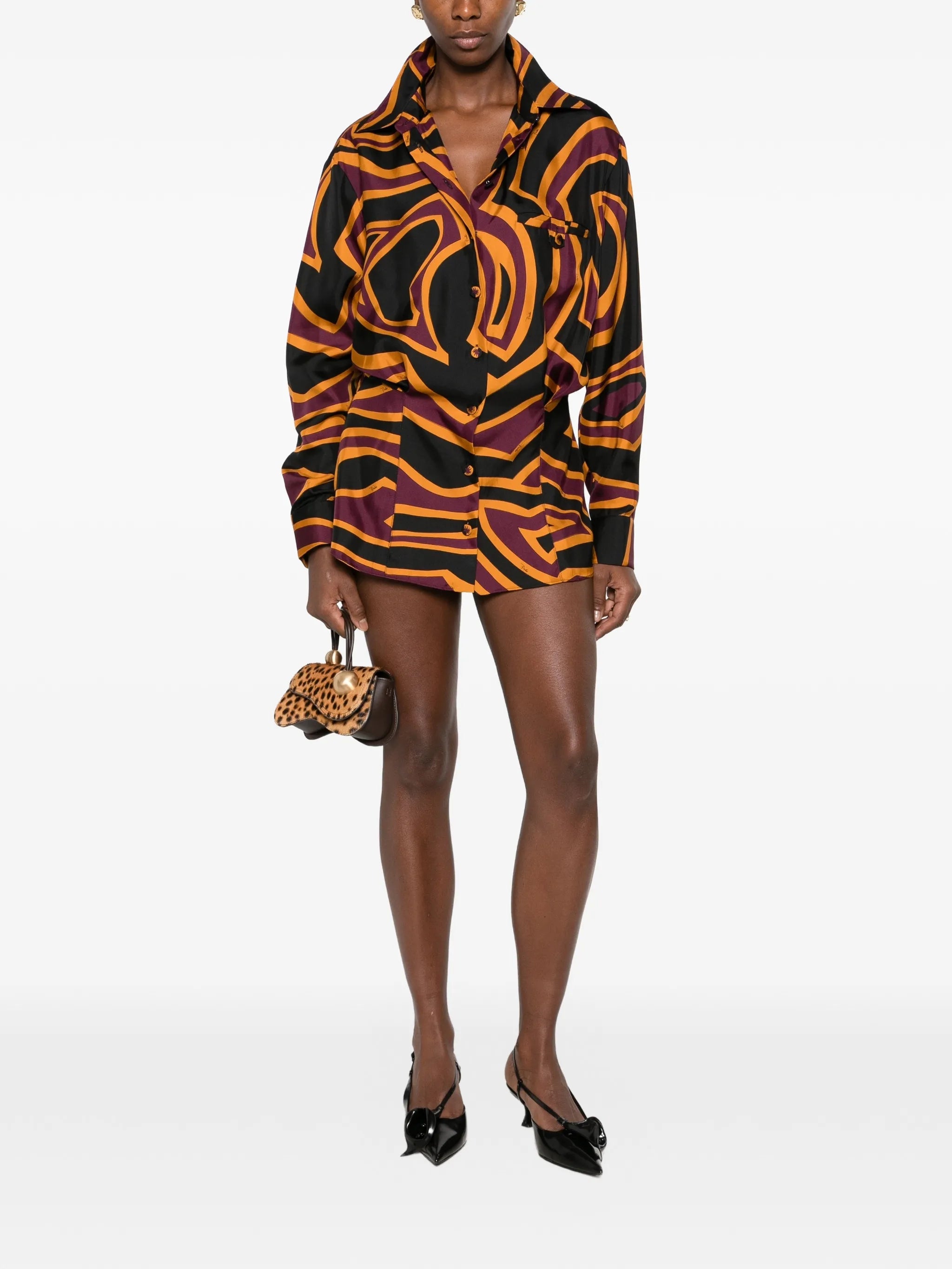 Labirinto-print mini shirt dress