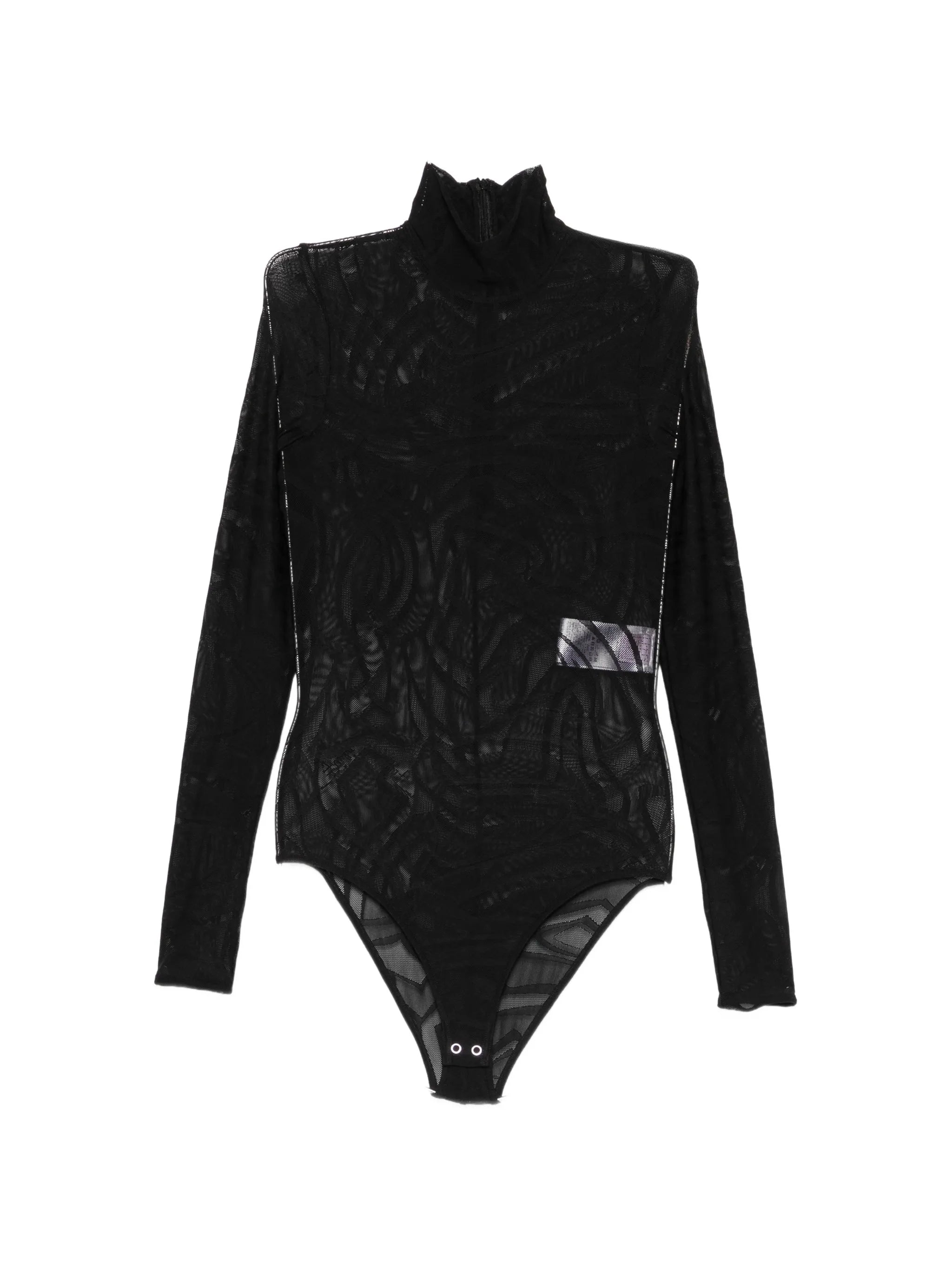 sheer mock-neck bodysuit