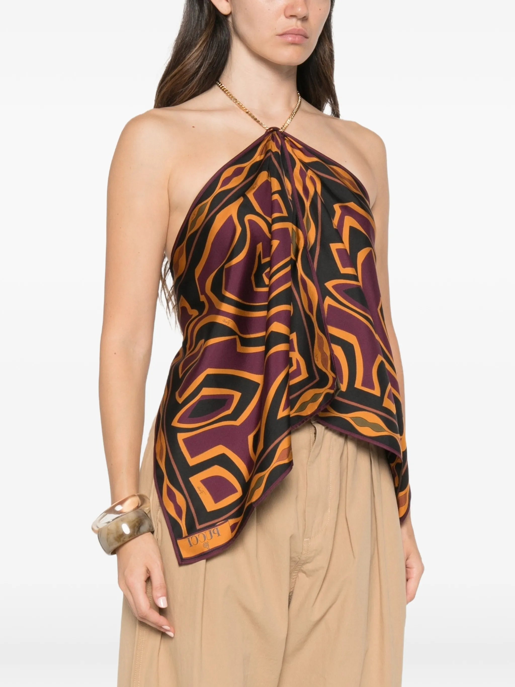 chain-link halterneck top