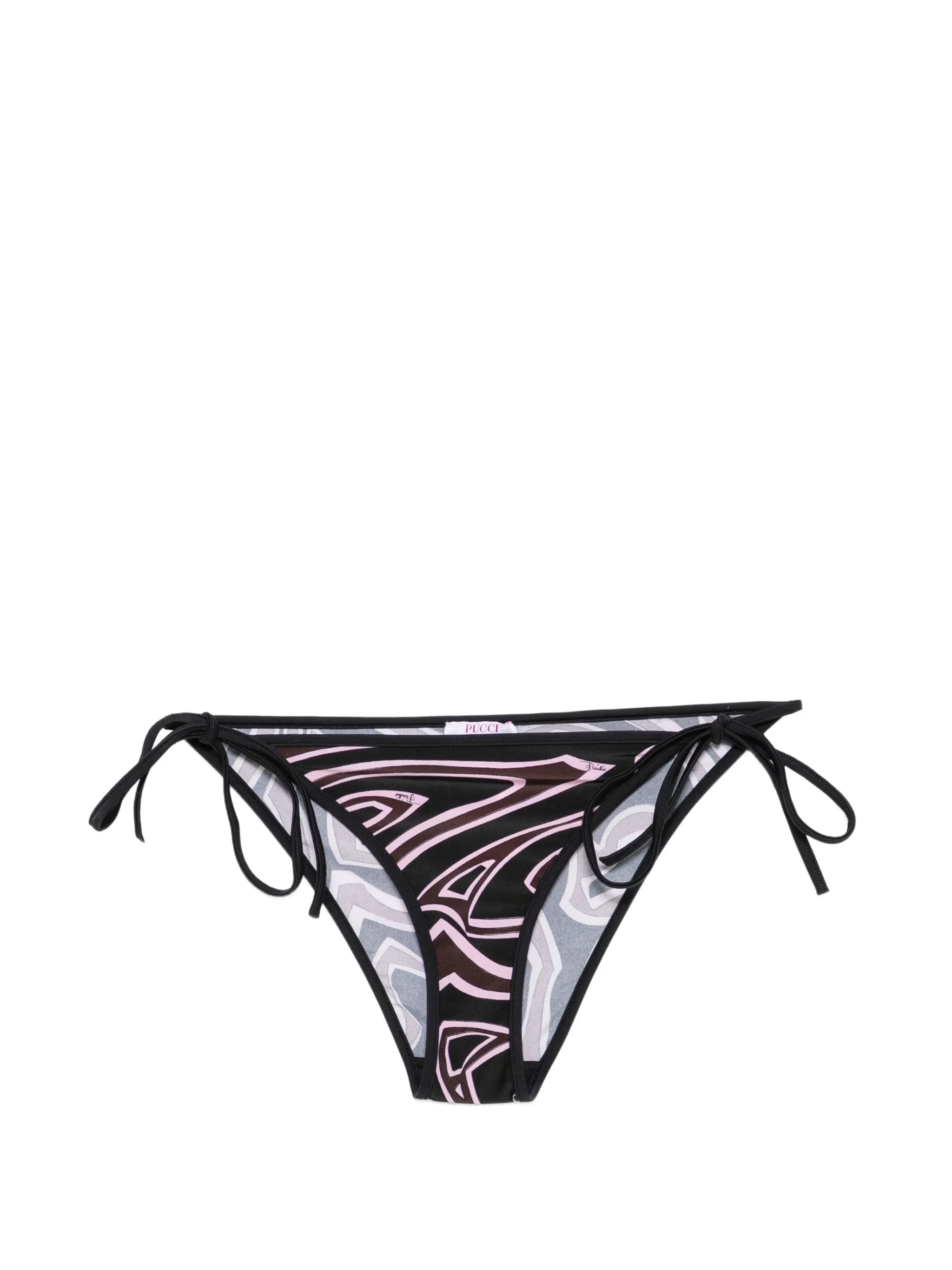Iride-print side-tie bikini bottoms