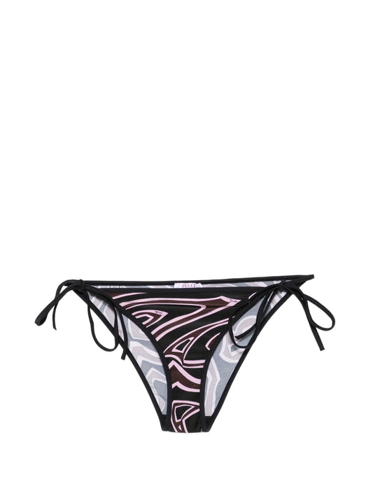 Iride-print side-tie bikini bottoms