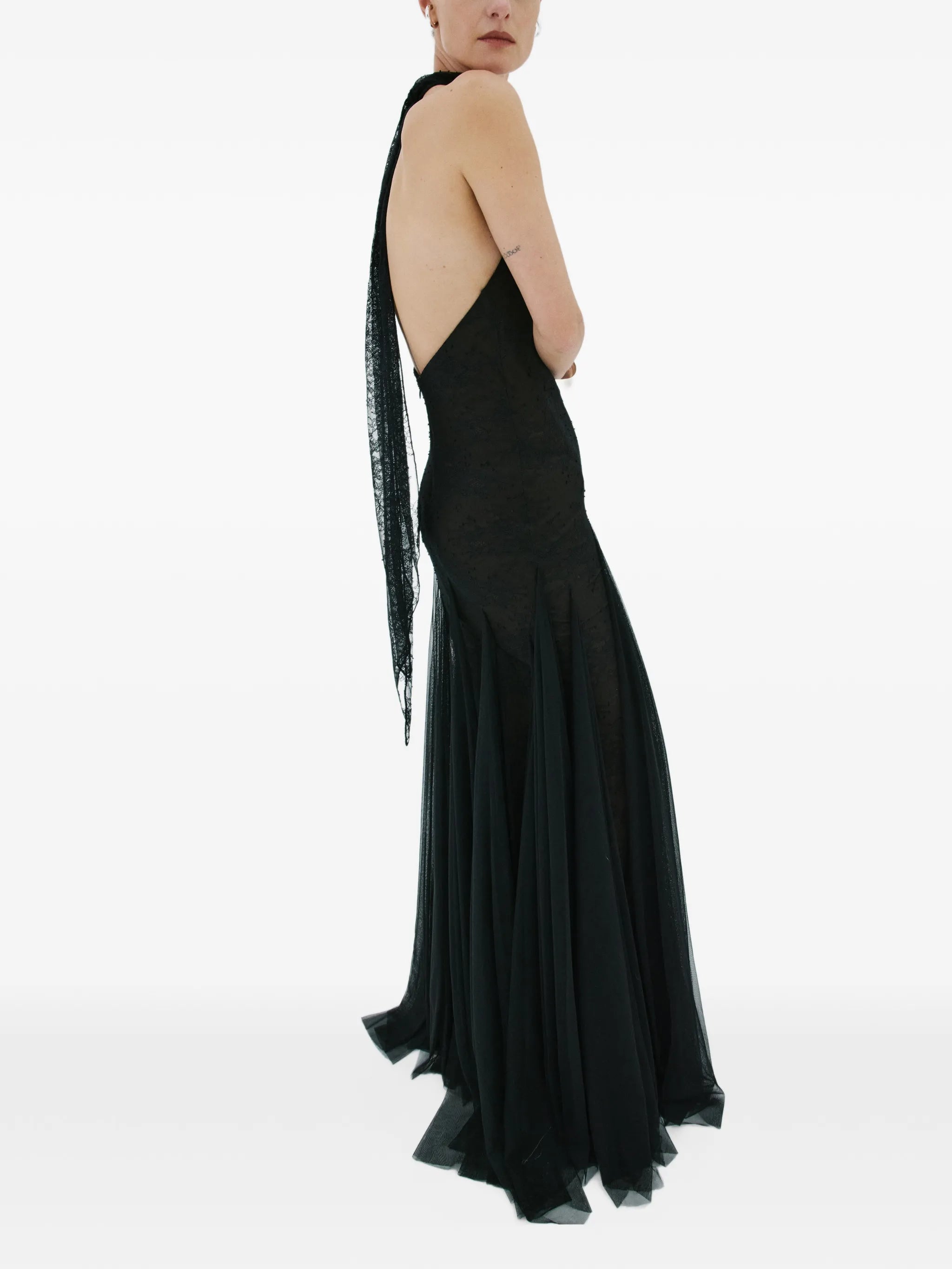 Elowen halterneck lace maxi dress