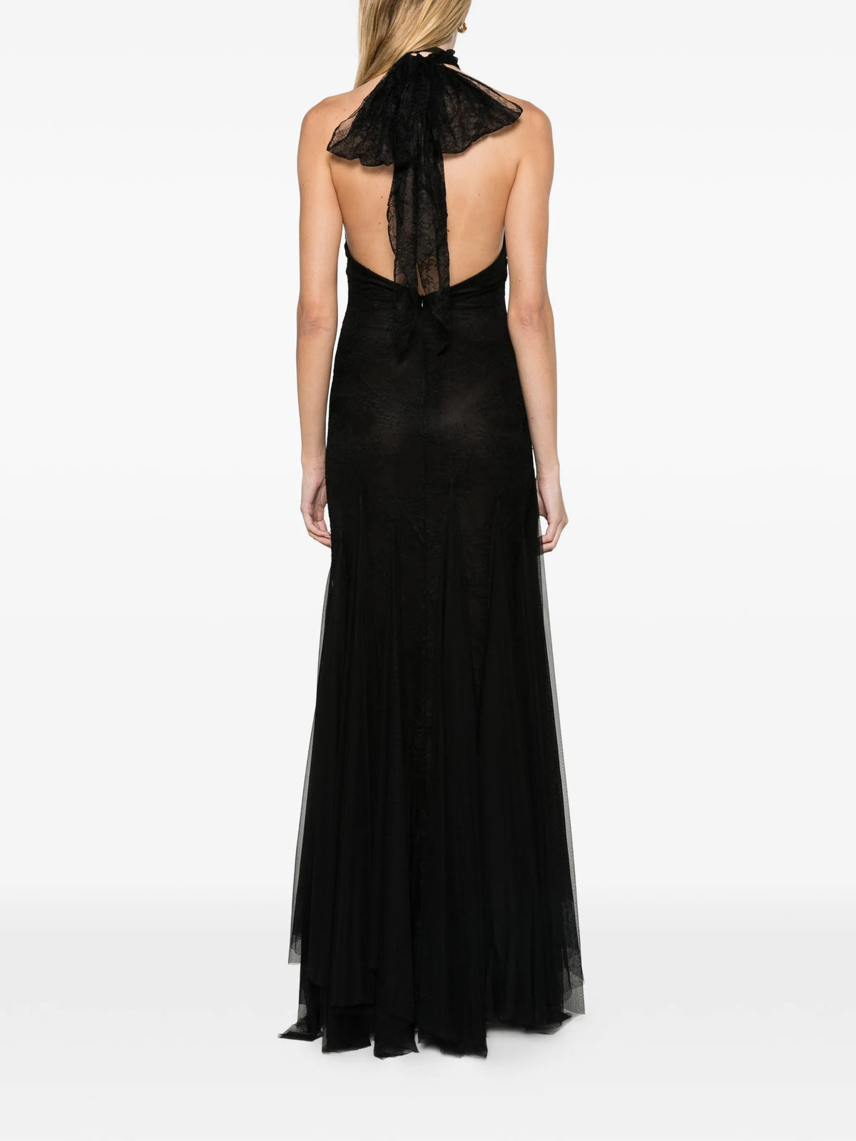 Elowen maxi dress in black fine lace