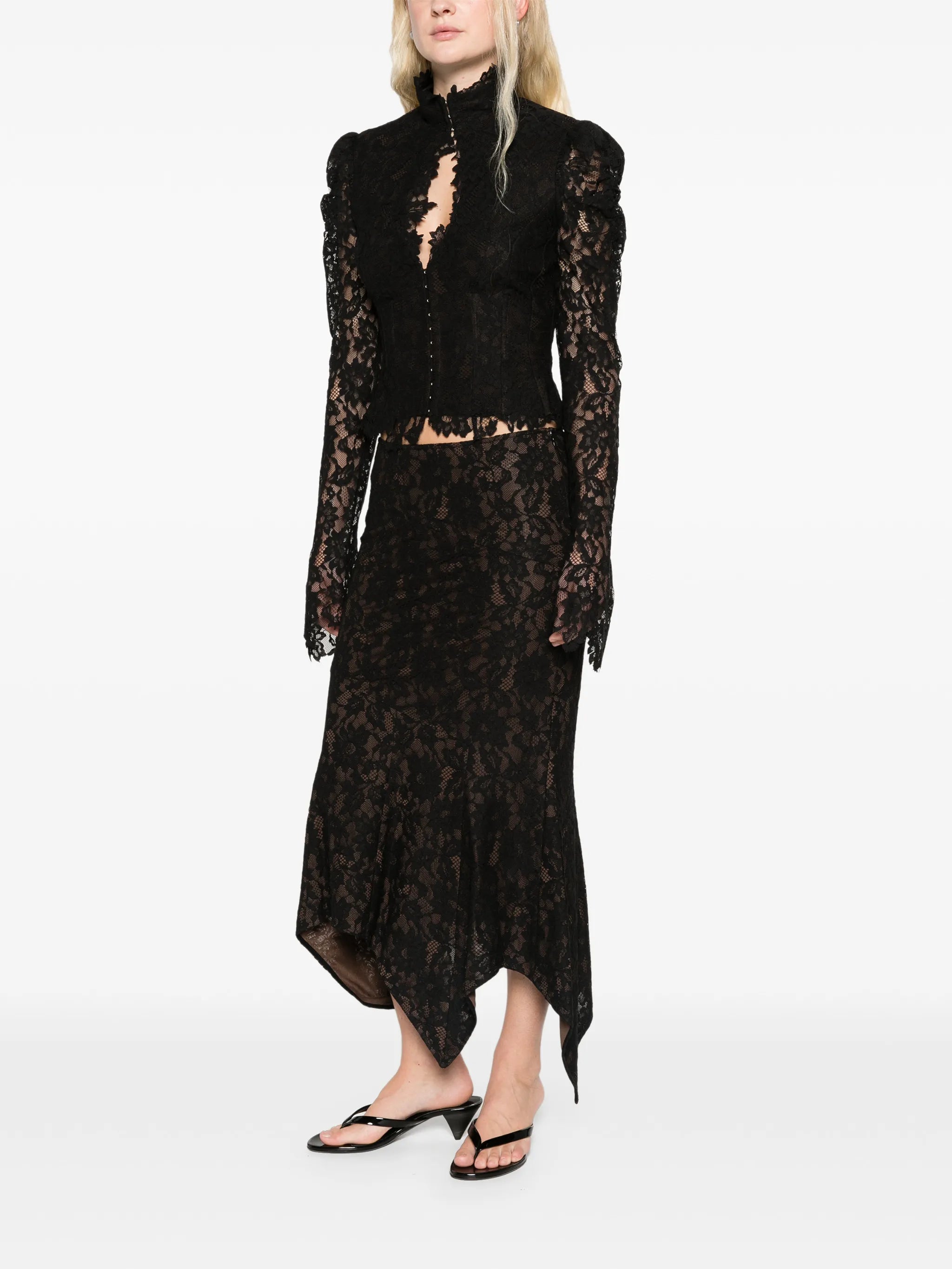 Faela midi skirt in black lace