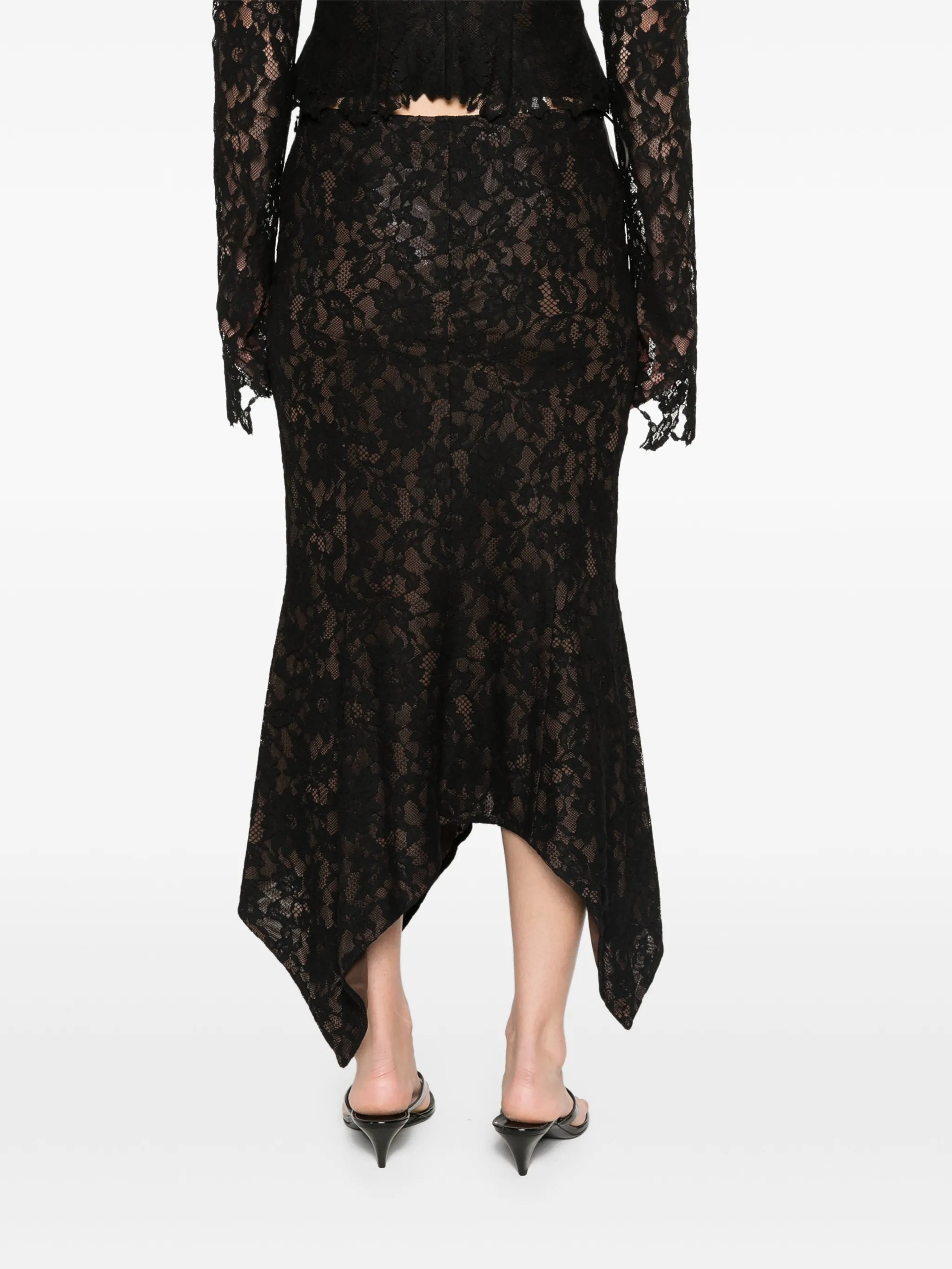 Faela midi skirt in black lace