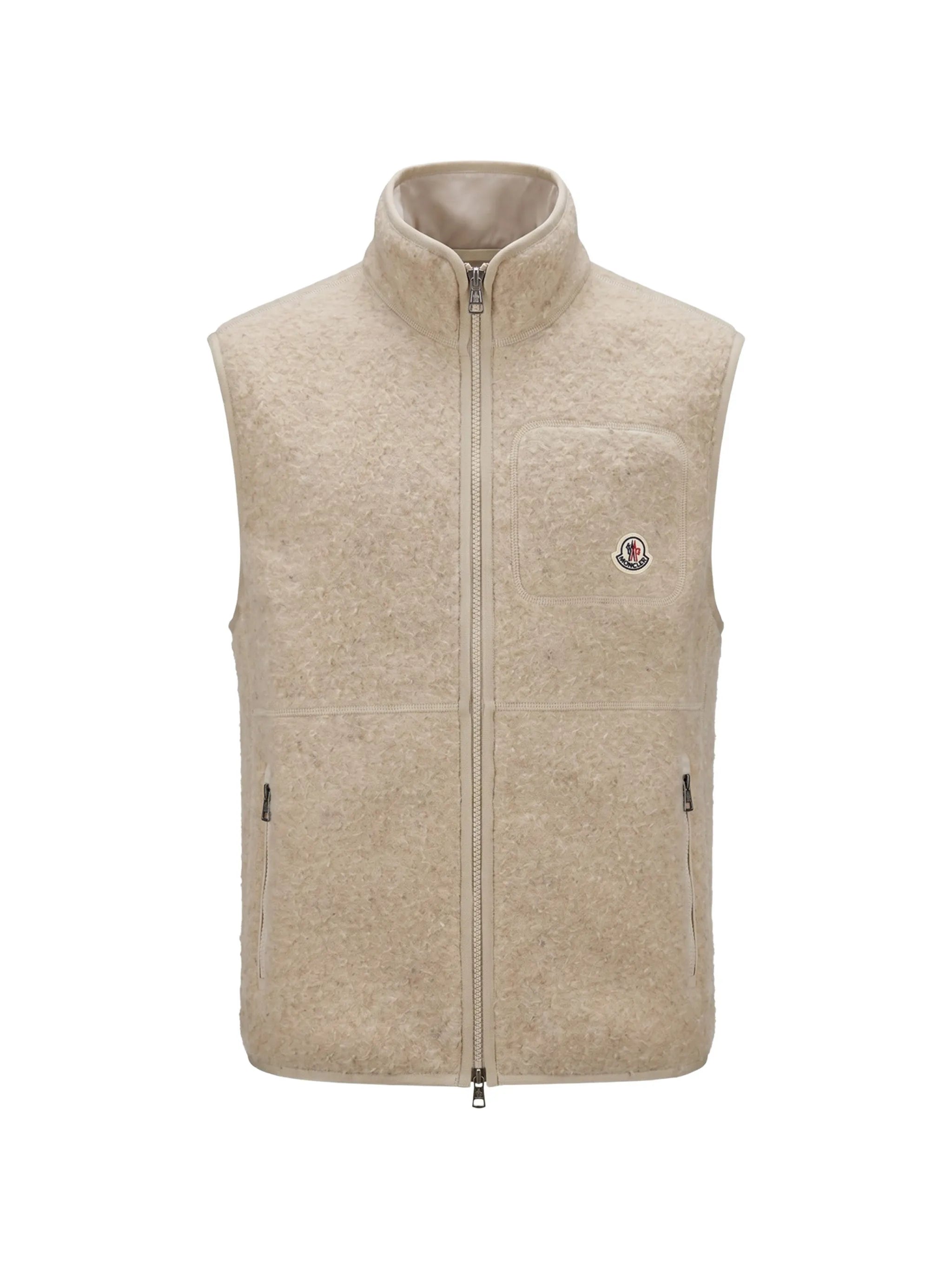 logo-patch brushed-effect gilet