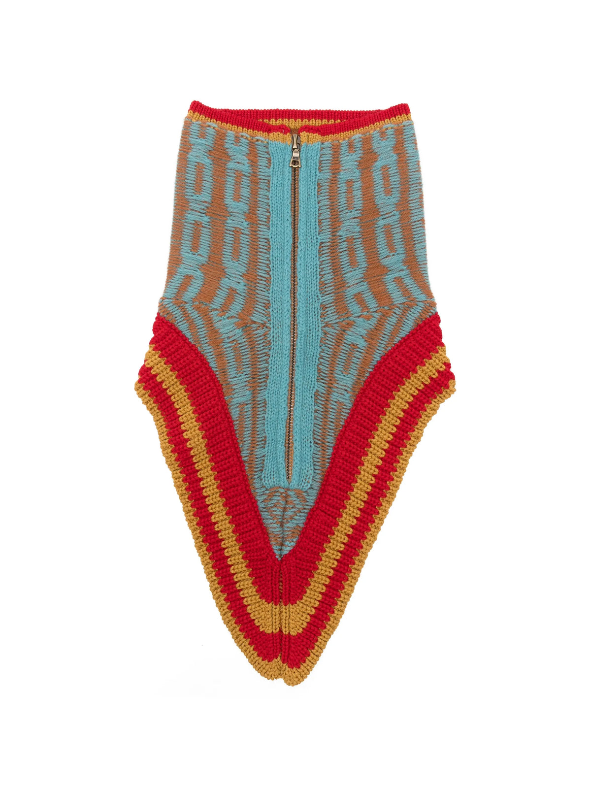 geometric-pattern zip-up collar