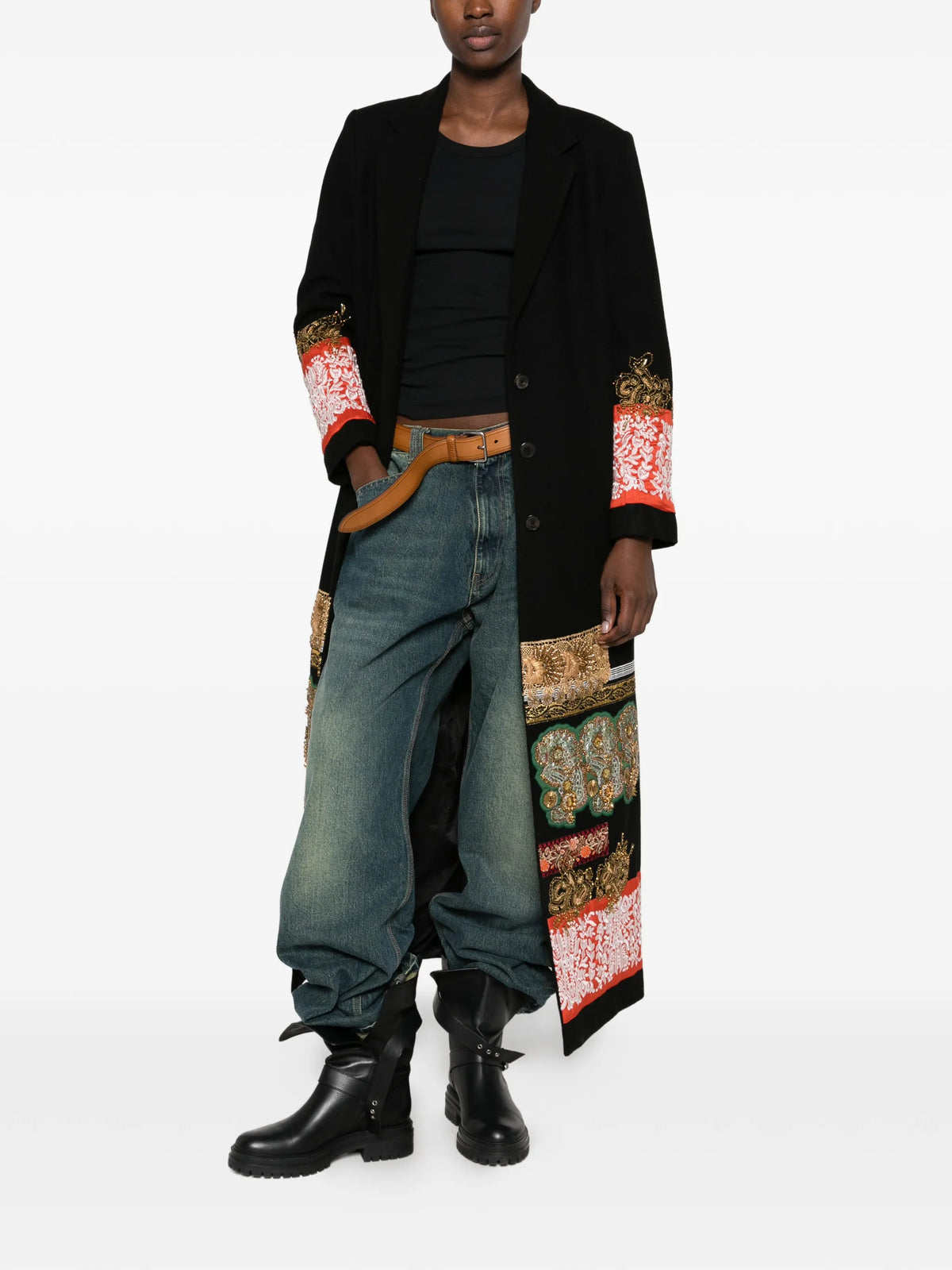 Richy embroidered wool coat