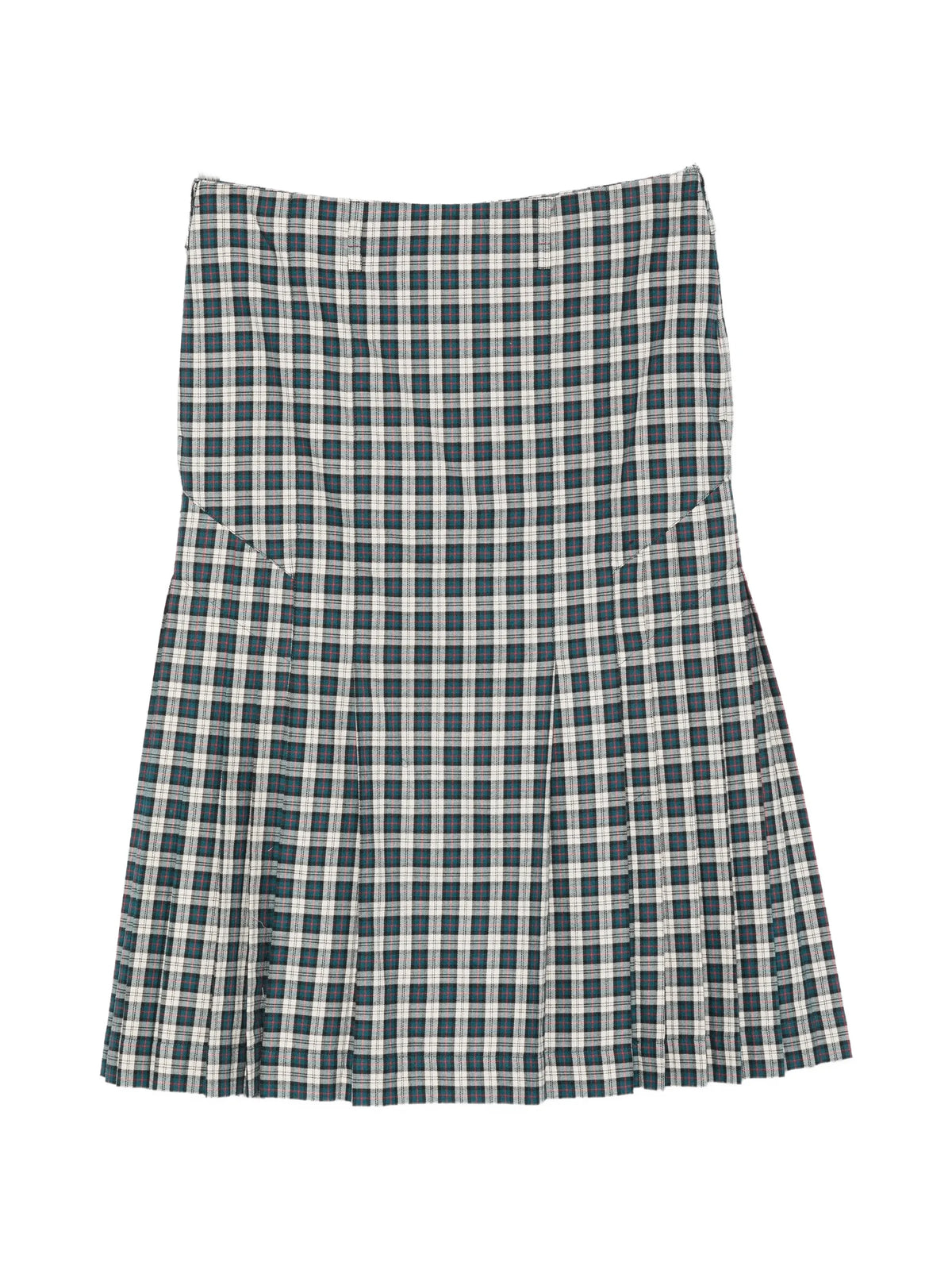Sianora check-pattern midi pleated skirt