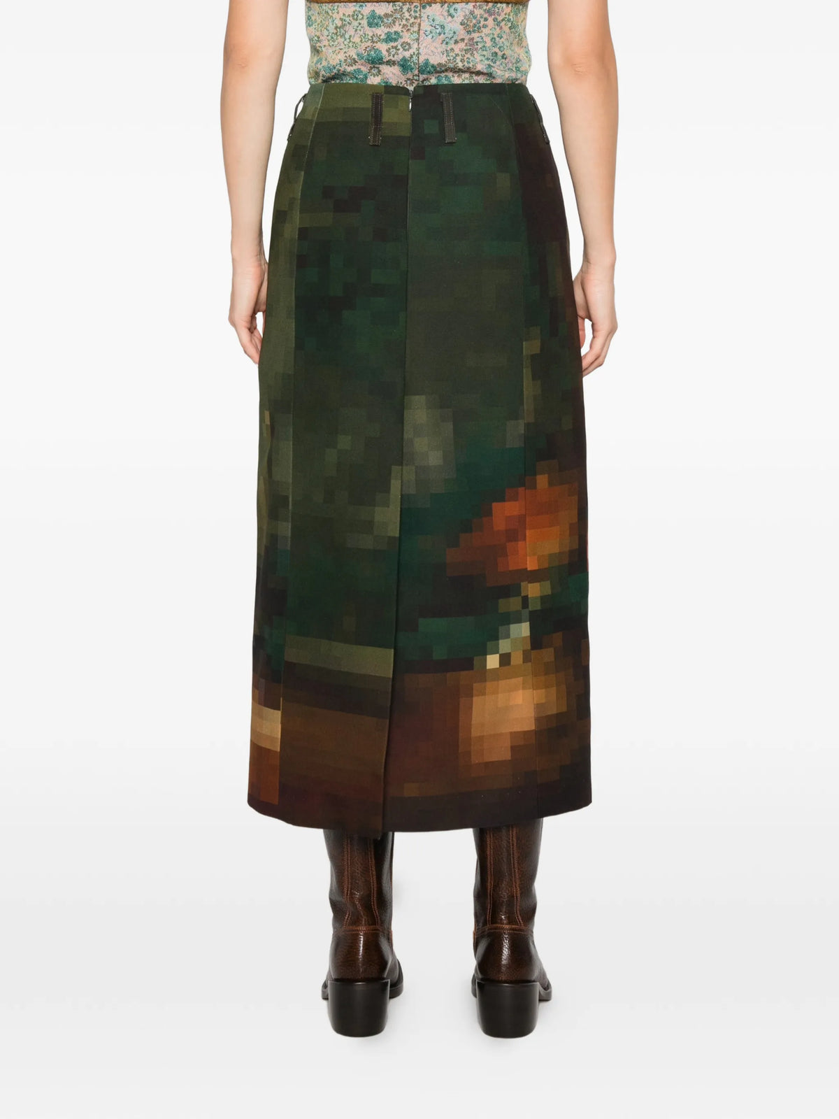 Sentista painting-print maxi skirt