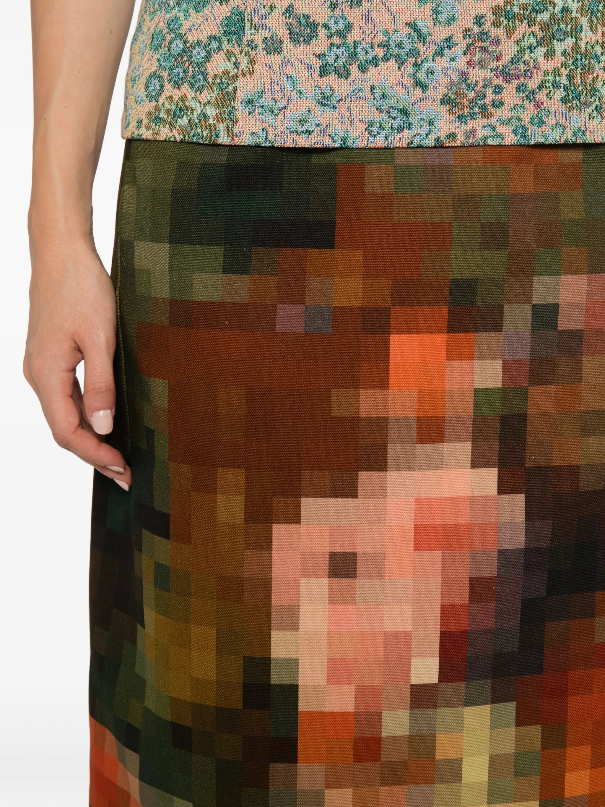 Sentista painting-print maxi skirt