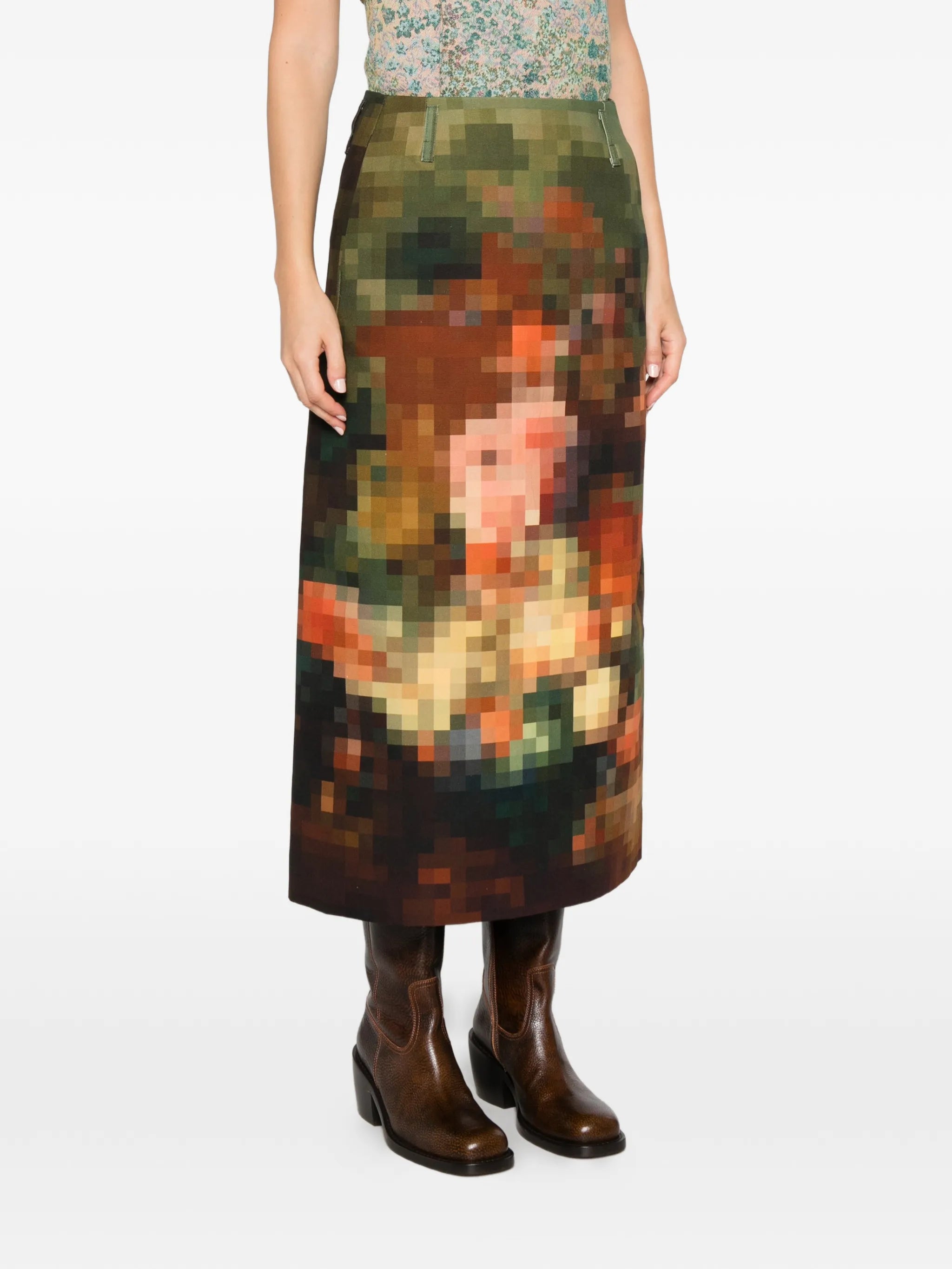 Sentista painting-print maxi skirt
