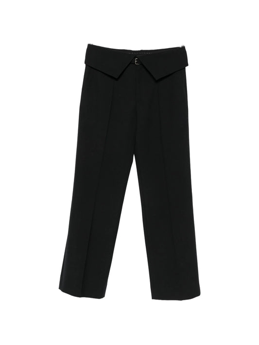 fold-over-waist flared trousers