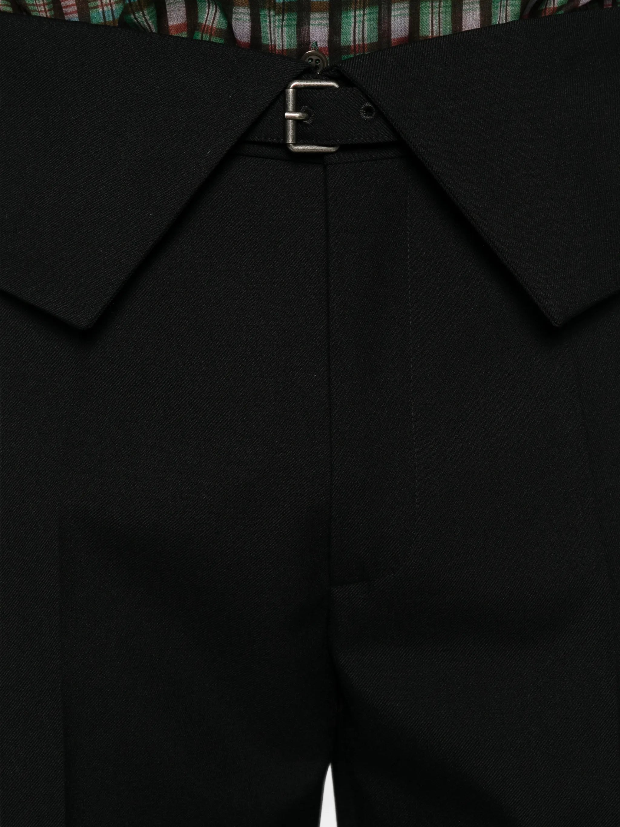 fold-over-waist flared trousers