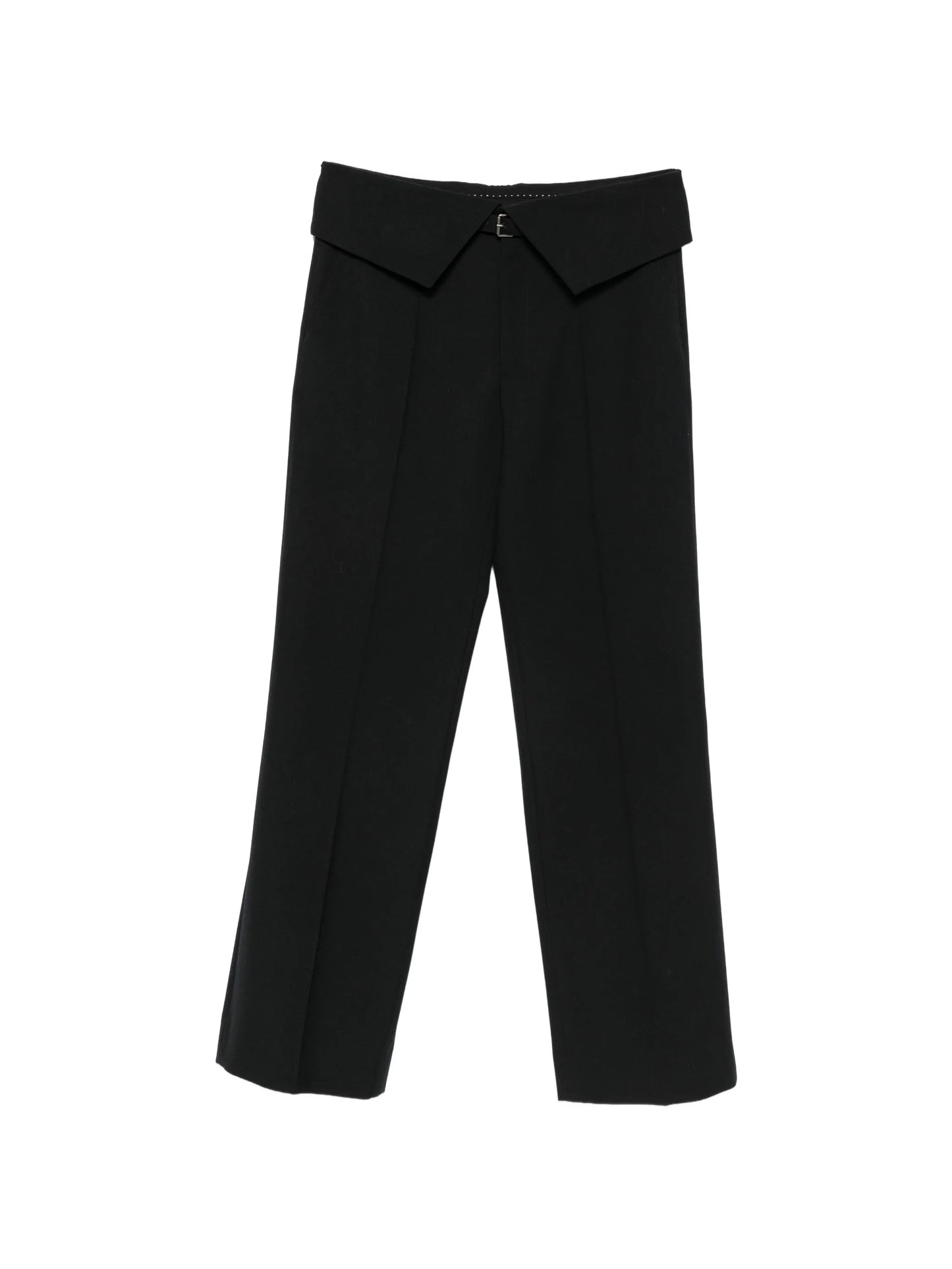 fold-over-waist flared trousers