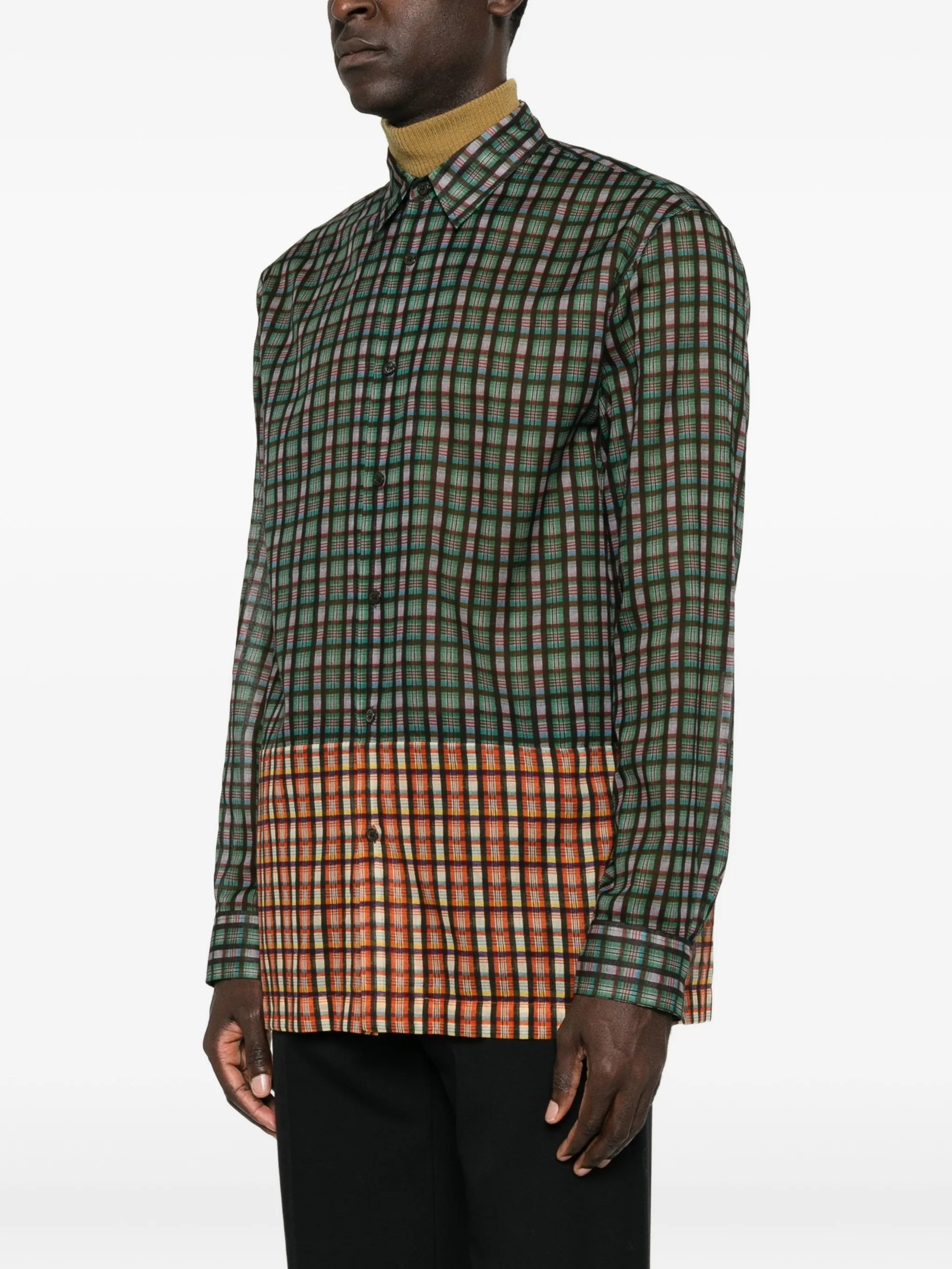 check-print long-sleeve shirt