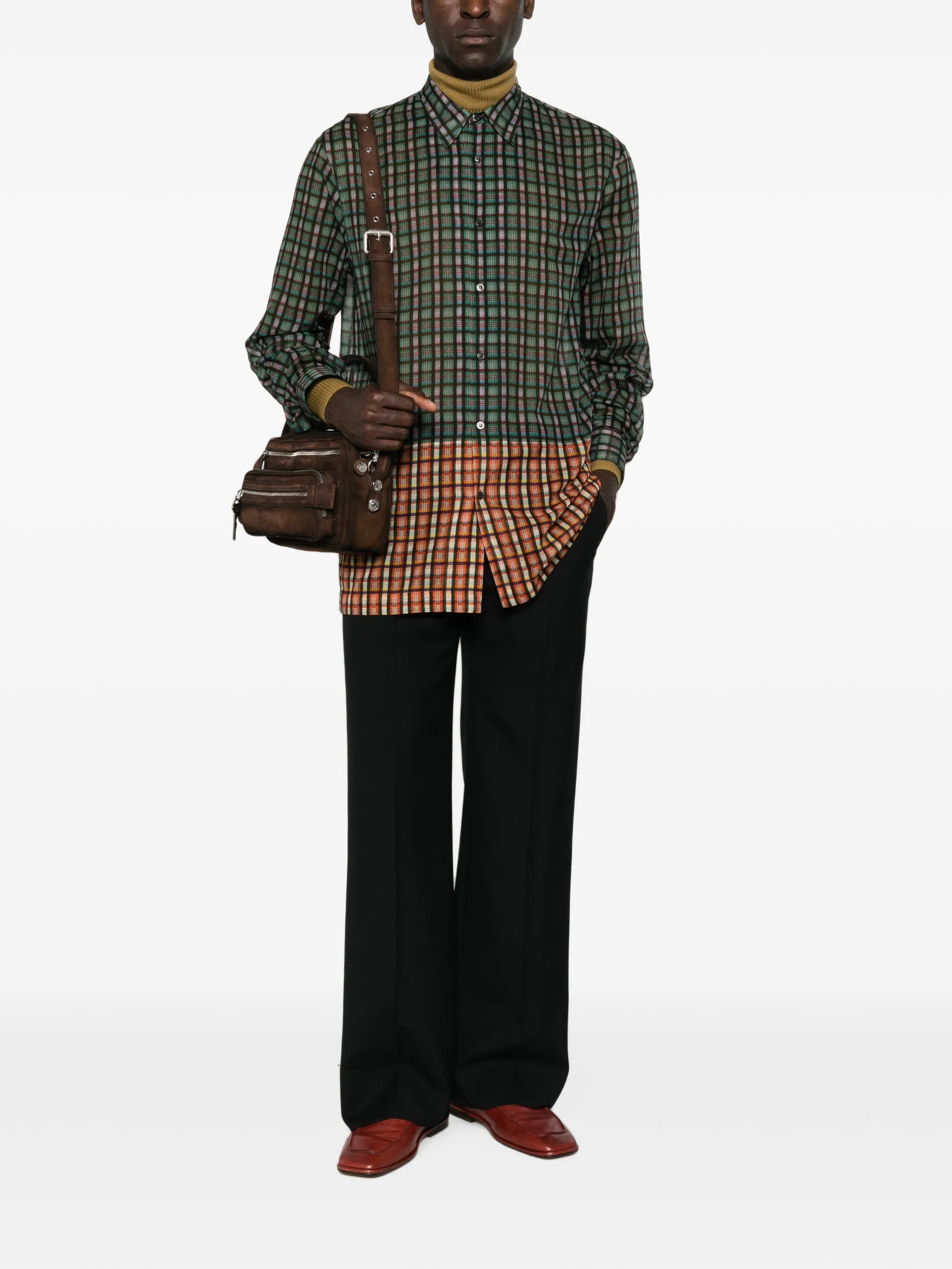 check-print long-sleeve shirt
