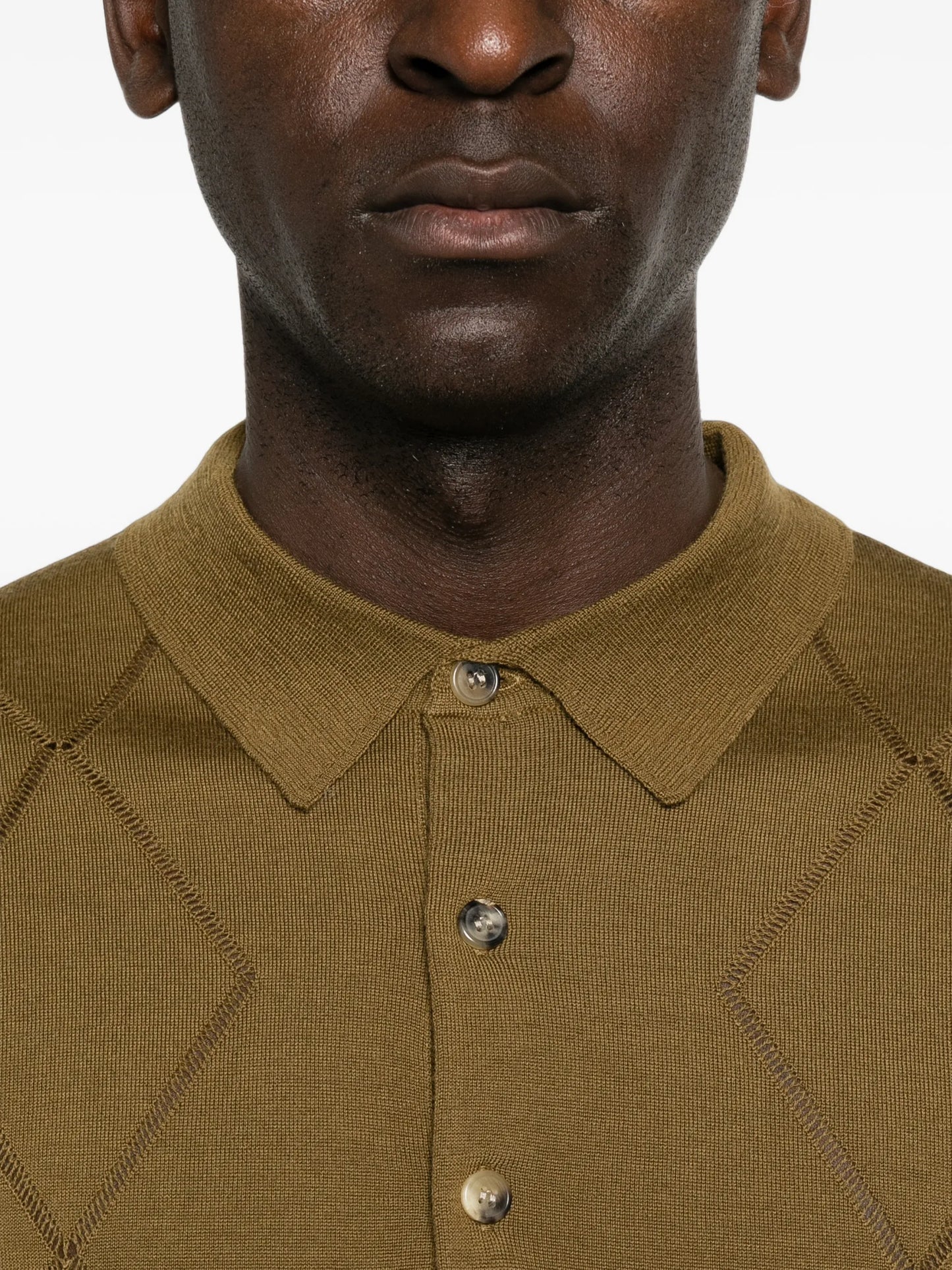 diamond-knit polo shirt